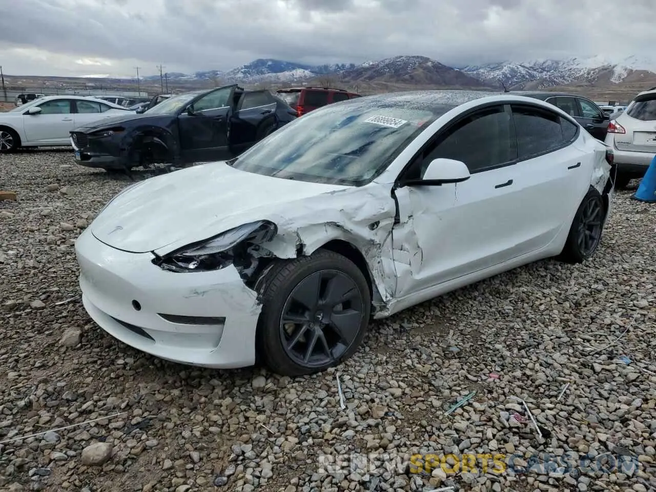 1 Photograph of a damaged car 5YJ3E1EB9NF207087 TESLA MODEL 3 2022