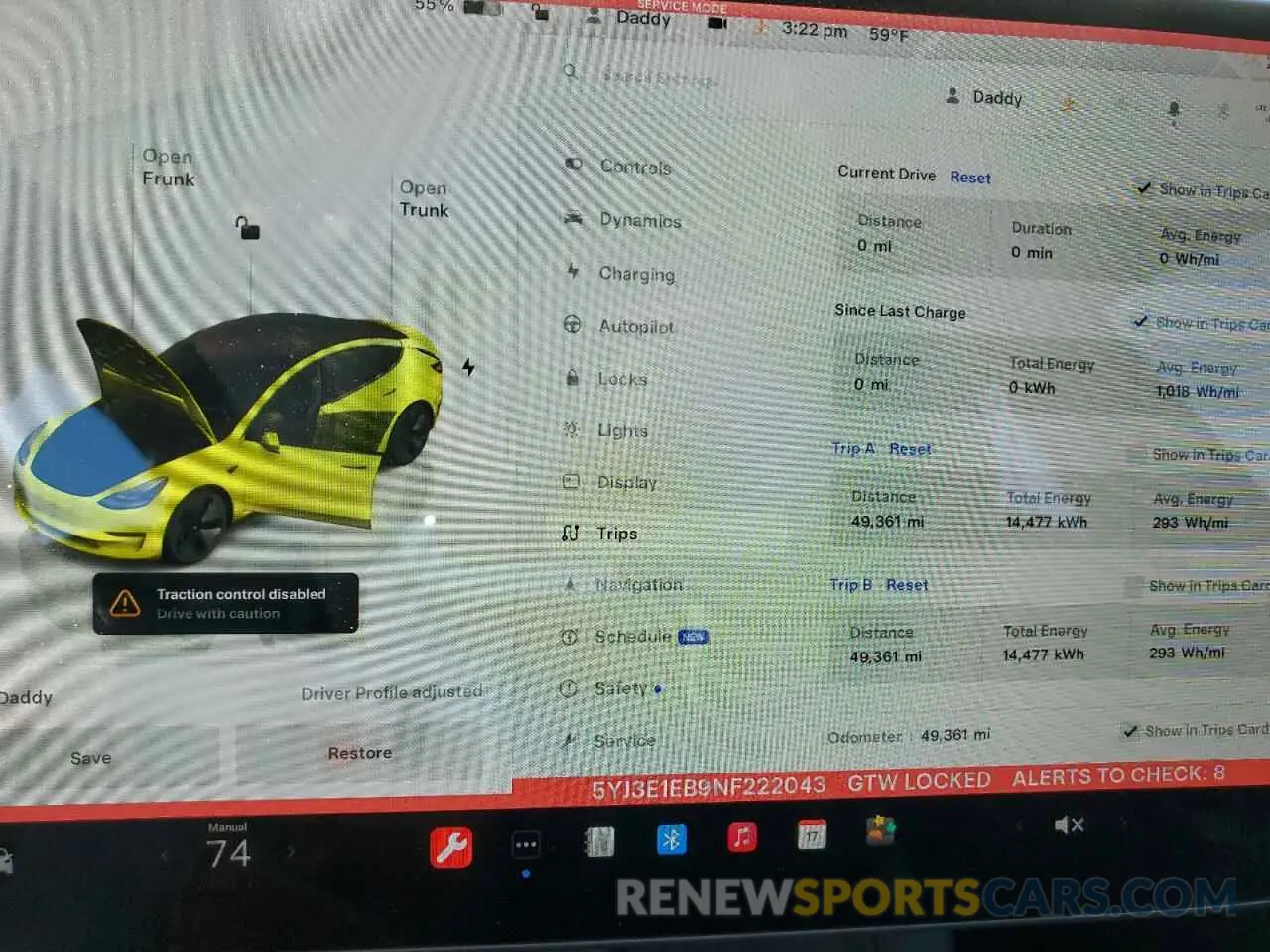 9 Photograph of a damaged car 5YJ3E1EB9NF222043 TESLA MODEL 3 2022