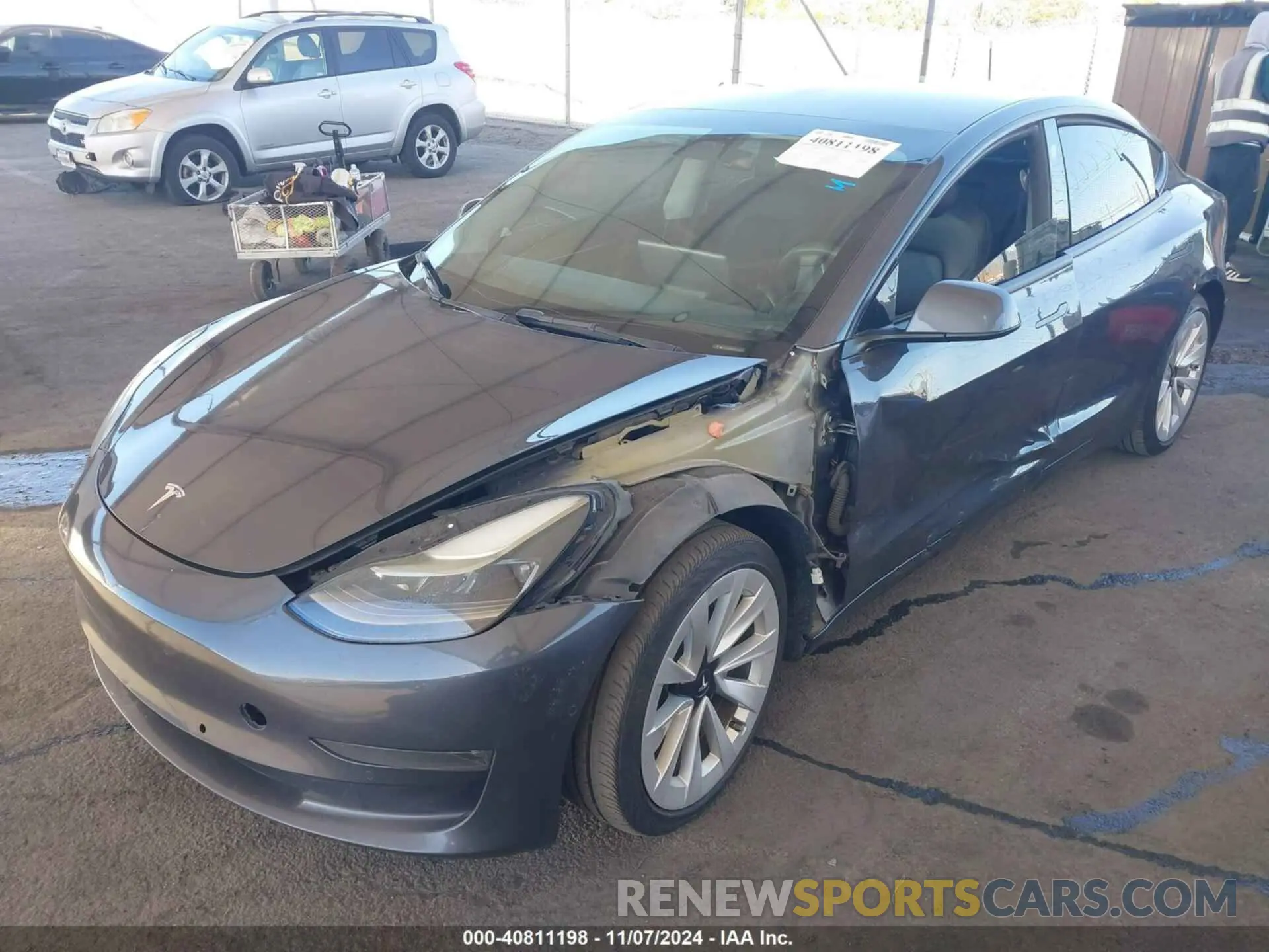 2 Photograph of a damaged car 5YJ3E1EBXNF124073 TESLA MODEL 3 2022