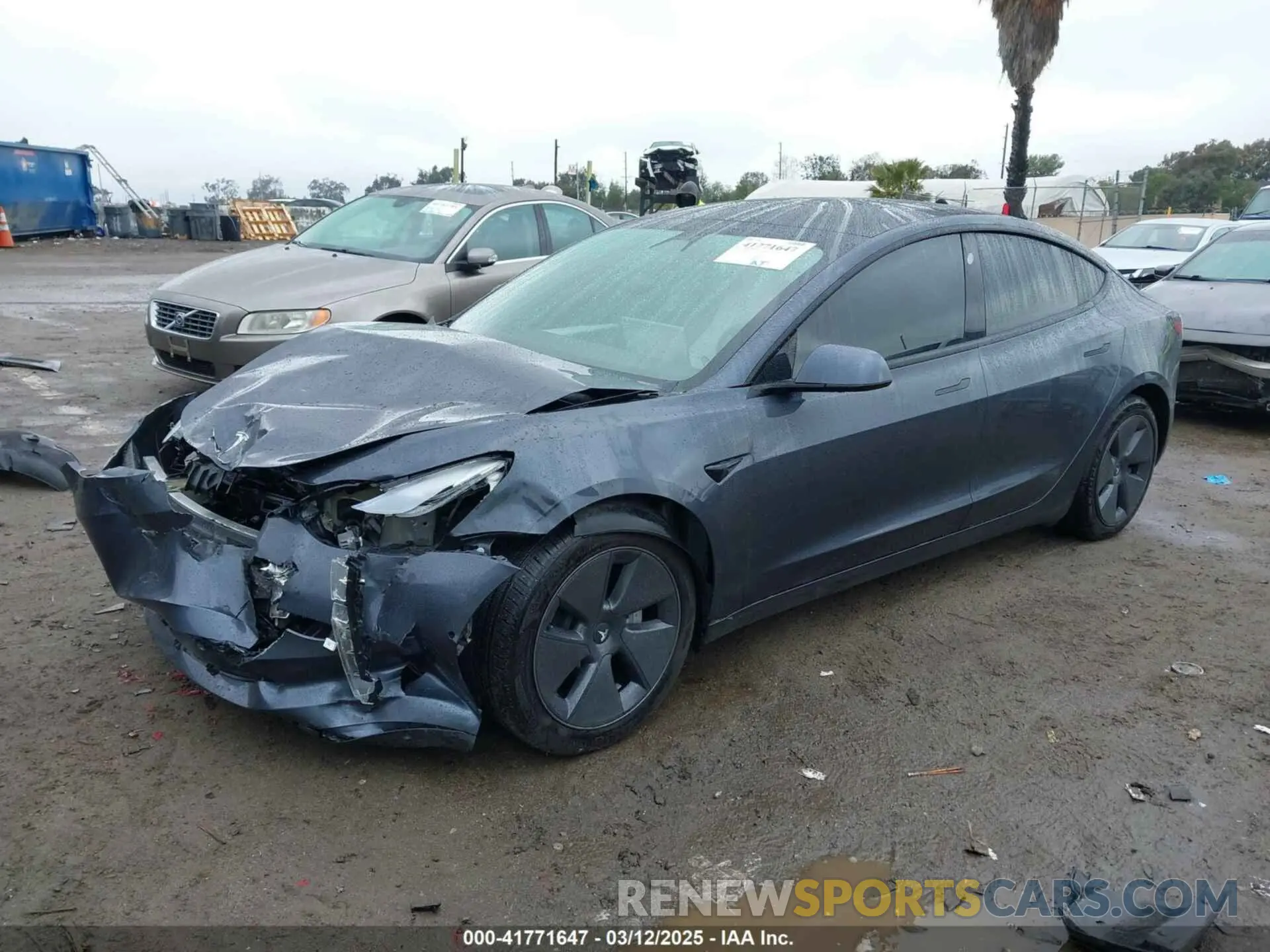 2 Photograph of a damaged car 5YJ3E1EBXNF138538 TESLA MODEL 3 2022