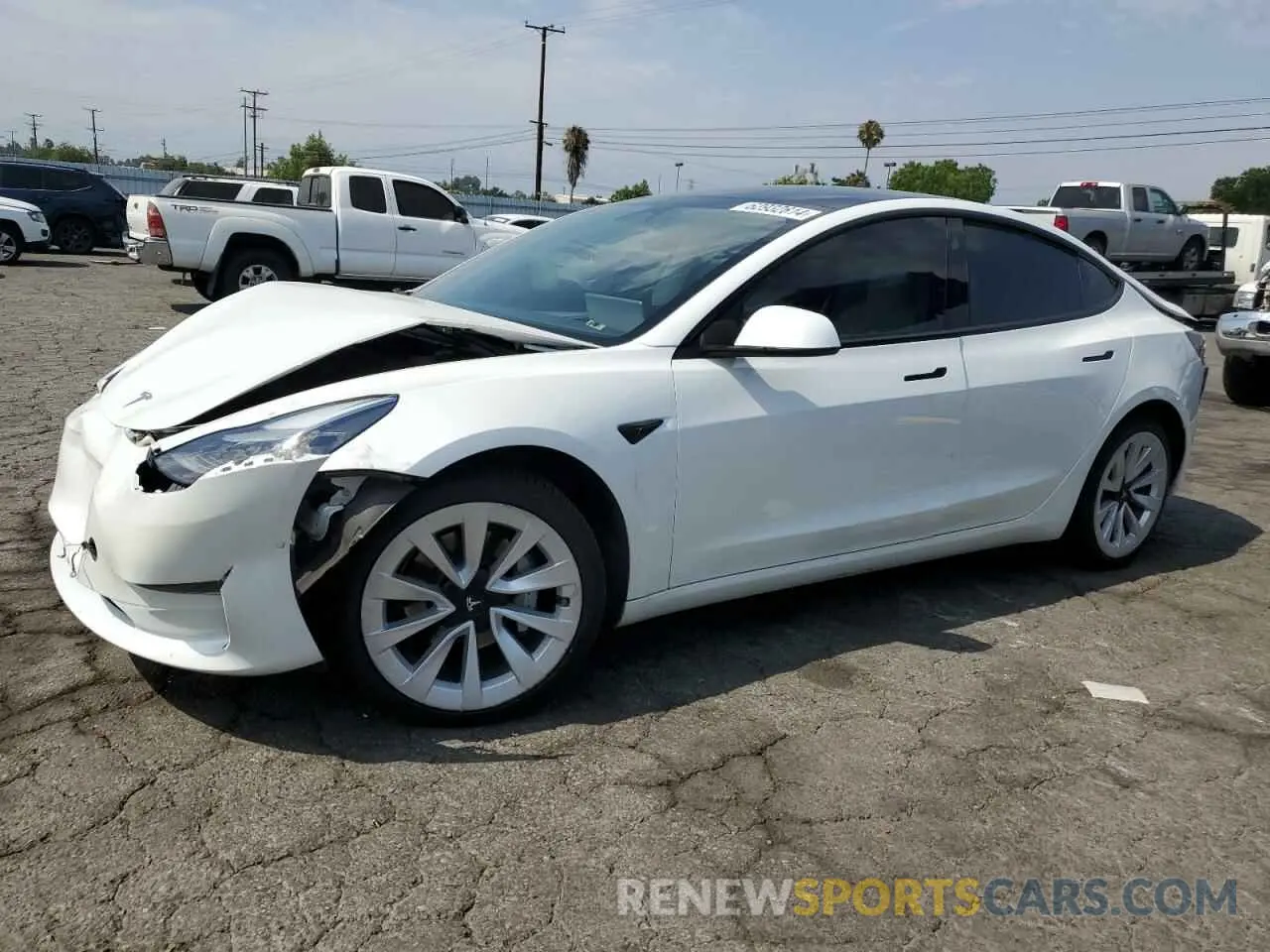 1 Photograph of a damaged car 5YJ3E1EBXNF197346 TESLA MODEL 3 2022