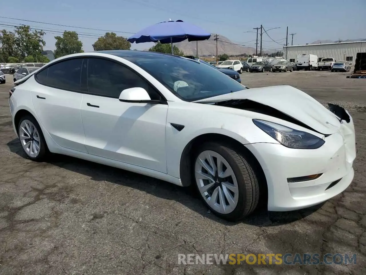 4 Photograph of a damaged car 5YJ3E1EBXNF197346 TESLA MODEL 3 2022