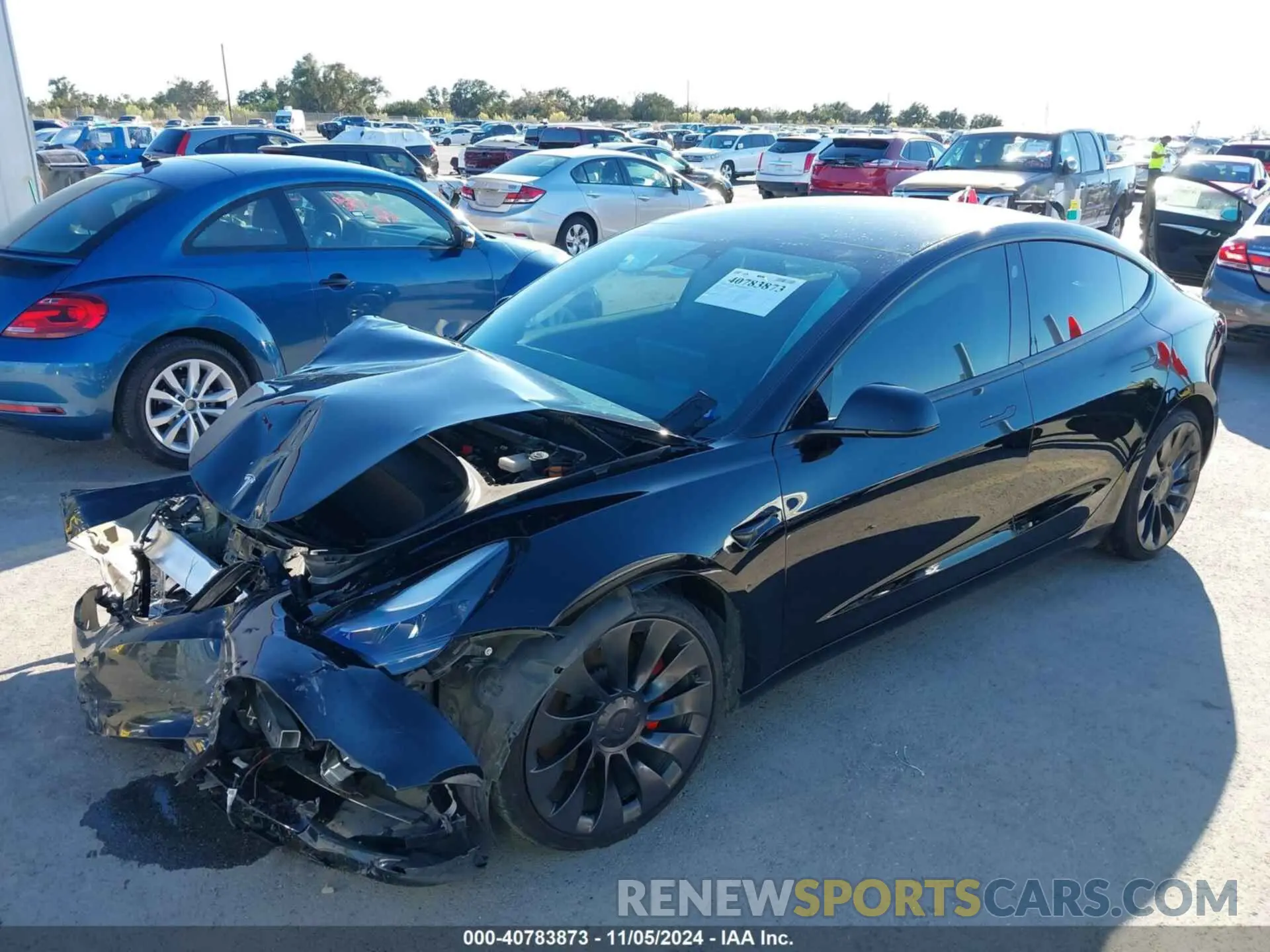 2 Photograph of a damaged car 5YJ3E1EC0NF295830 TESLA MODEL 3 2022