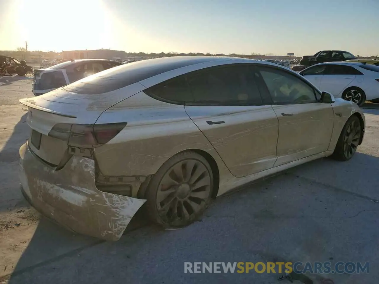 3 Photograph of a damaged car 5YJ3E1EC0NF315347 TESLA MODEL 3 2022