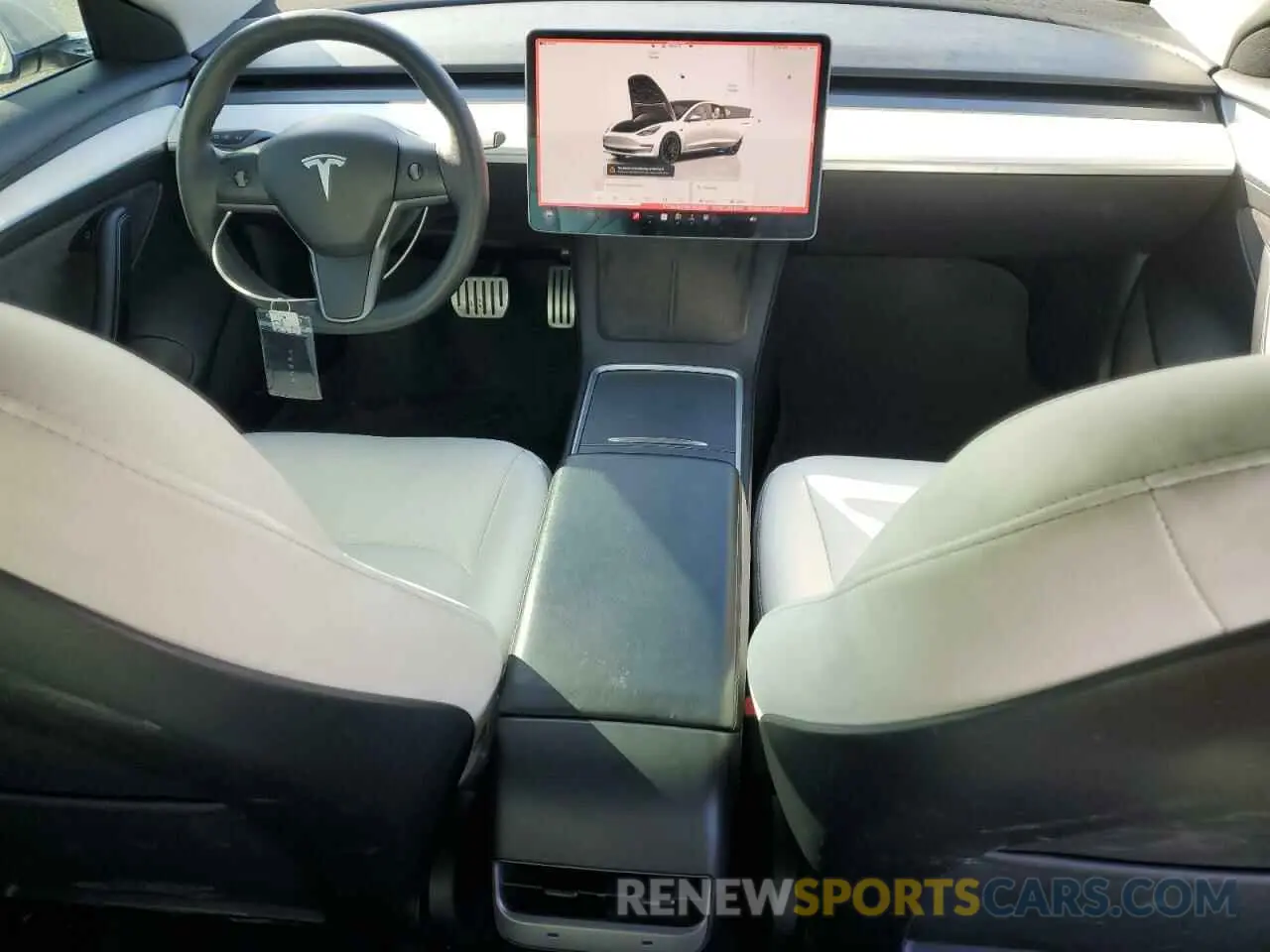 8 Photograph of a damaged car 5YJ3E1EC1NF180850 TESLA MODEL 3 2022