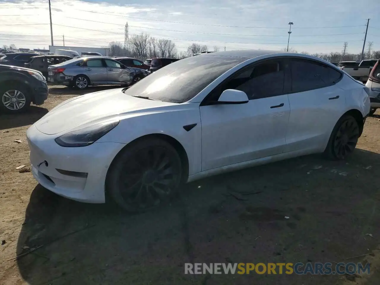 1 Photograph of a damaged car 5YJ3E1EC1NF233823 TESLA MODEL 3 2022