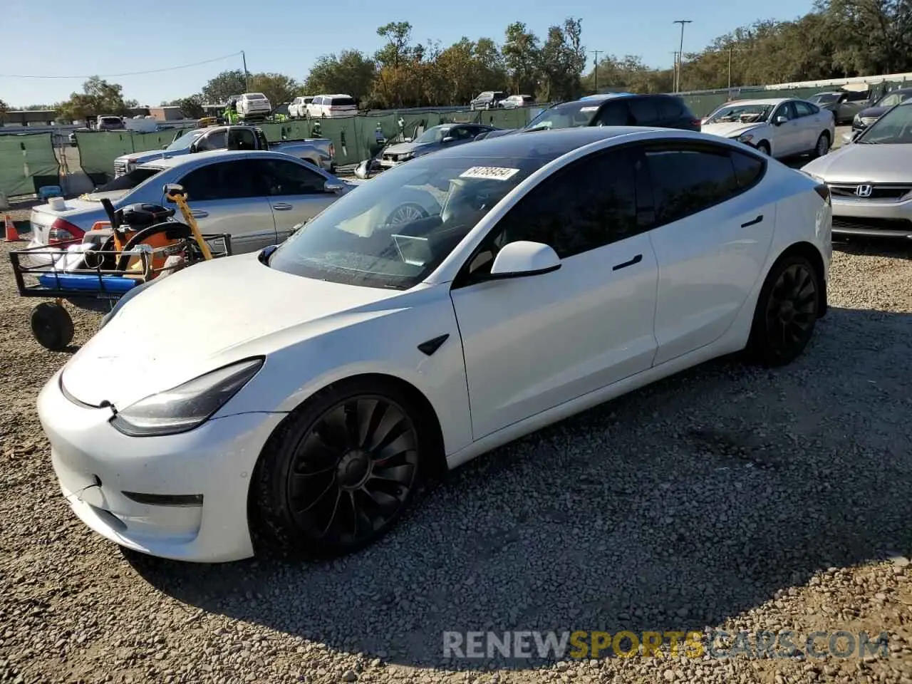 1 Photograph of a damaged car 5YJ3E1EC2NF195969 TESLA MODEL 3 2022