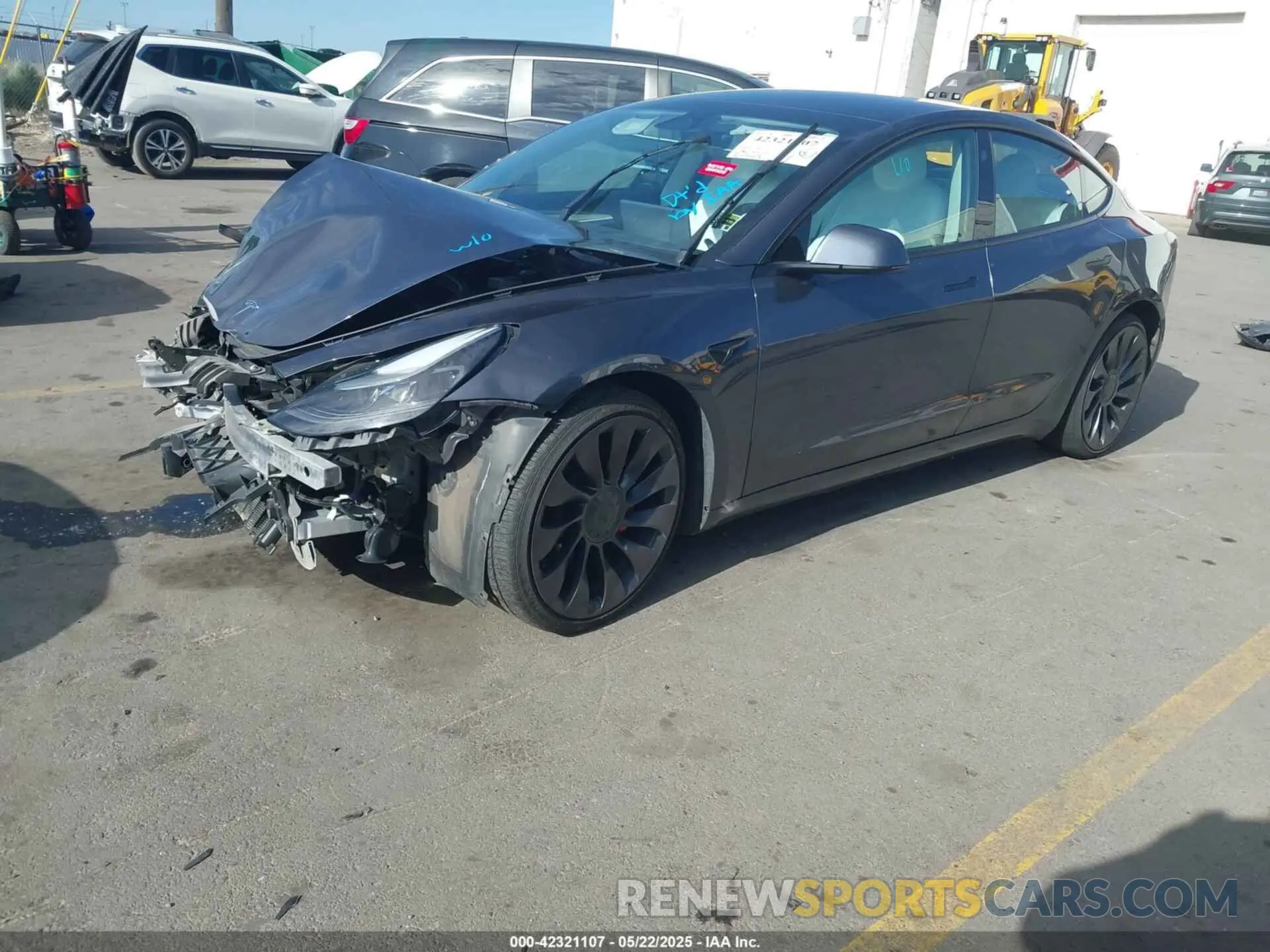 2 Photograph of a damaged car 5YJ3E1EC3NF203321 TESLA MODEL 3 2022