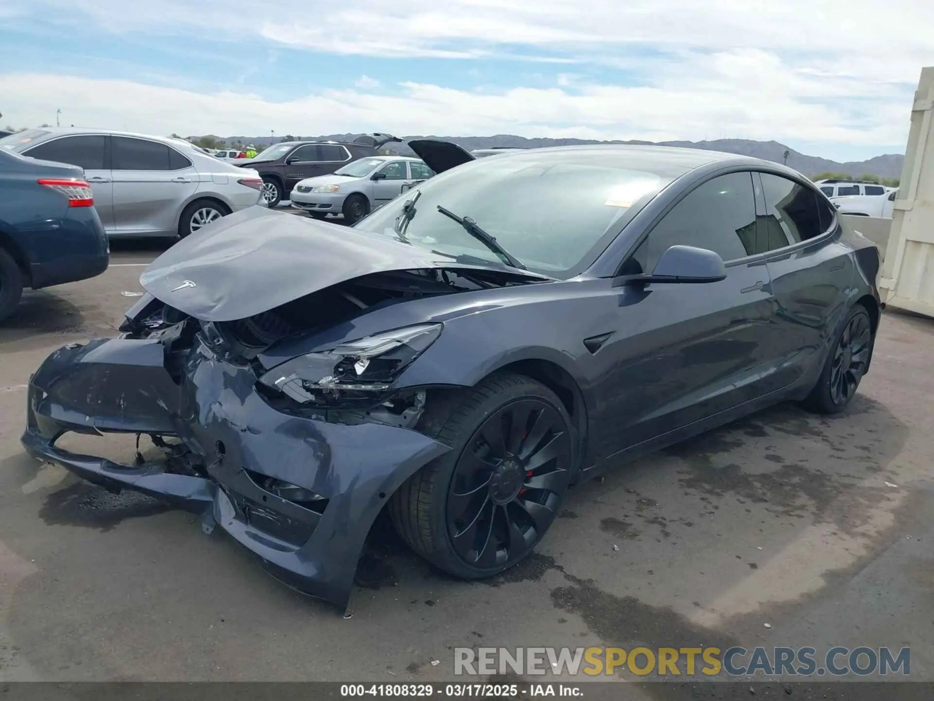 2 Photograph of a damaged car 5YJ3E1EC3NF296891 TESLA MODEL 3 2022