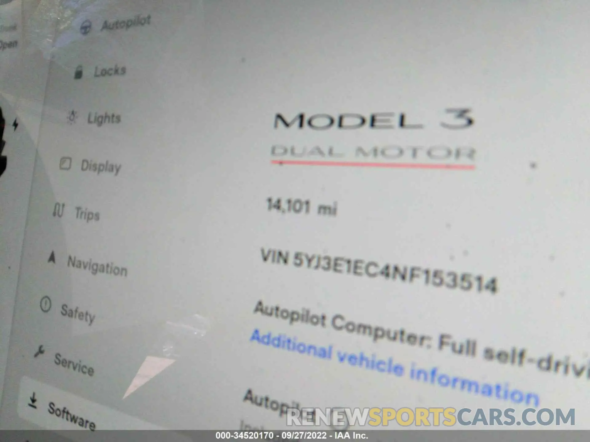 7 Photograph of a damaged car 5YJ3E1EC4NF153514 TESLA MODEL 3 2022