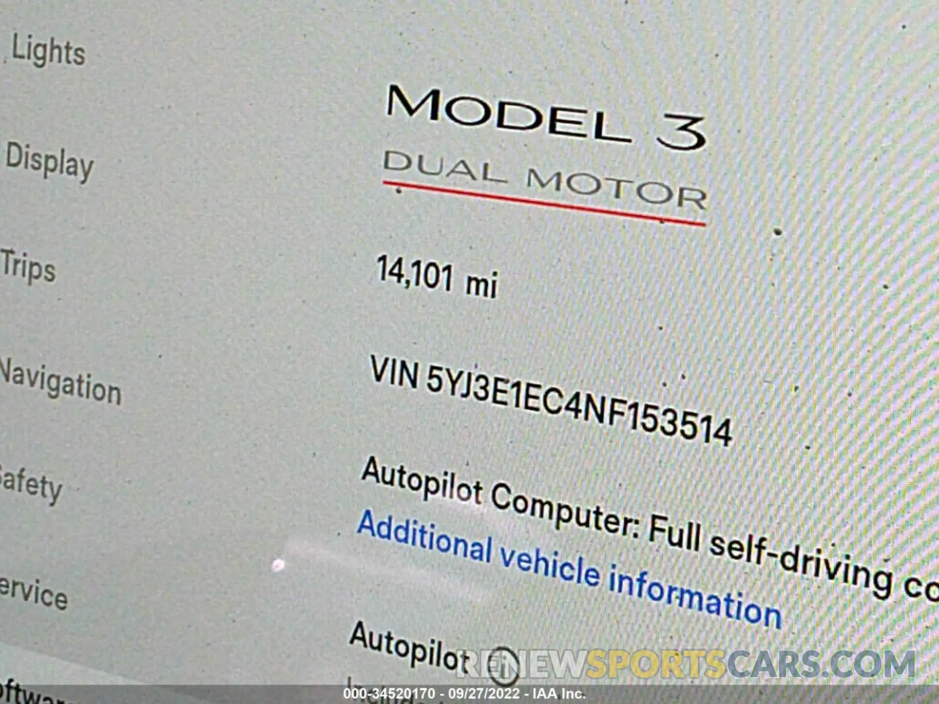 9 Photograph of a damaged car 5YJ3E1EC4NF153514 TESLA MODEL 3 2022
