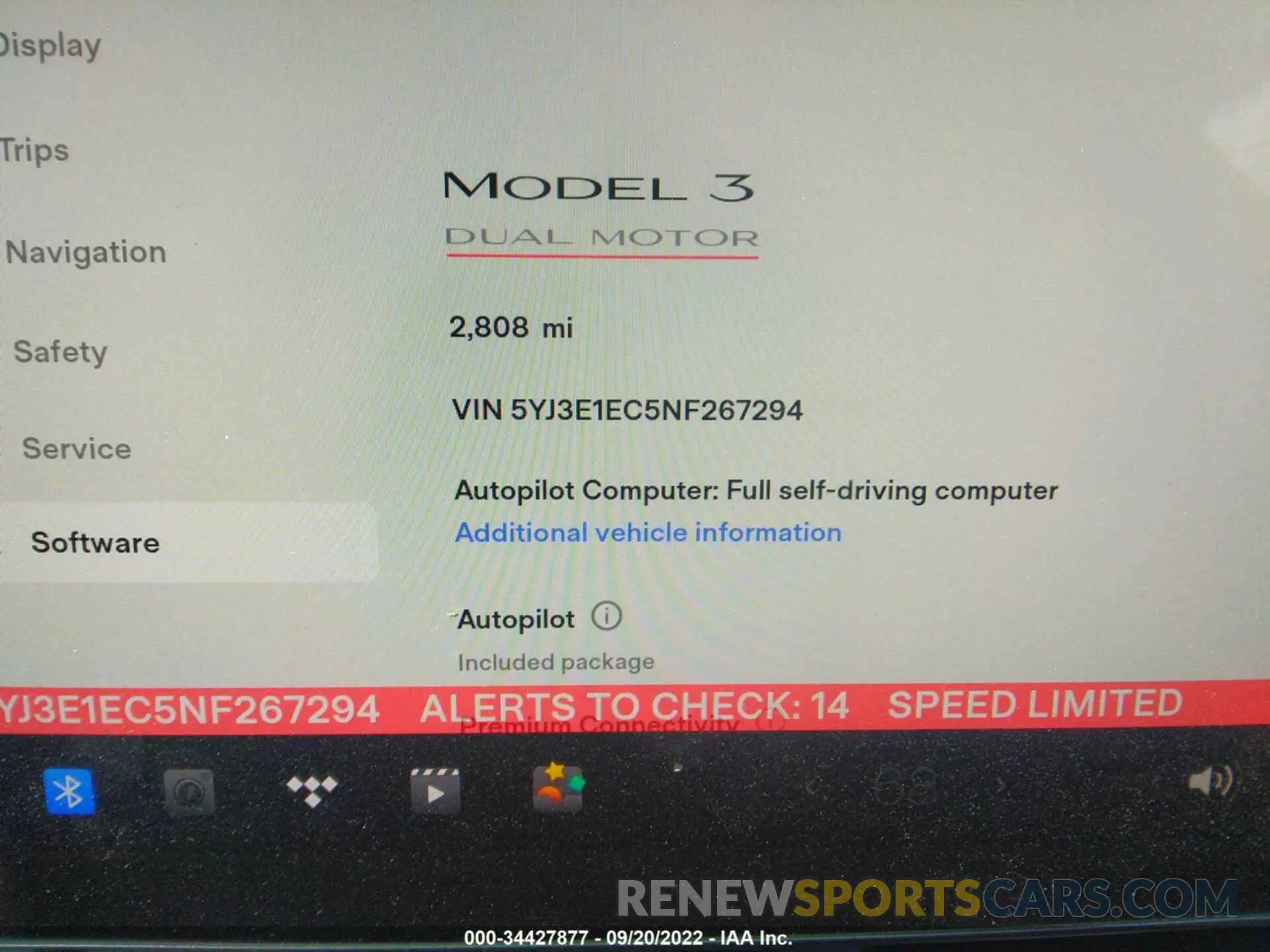 7 Фотография поврежденного автомобиля 5YJ3E1EC5NF267294 TESLA MODEL 3 2022