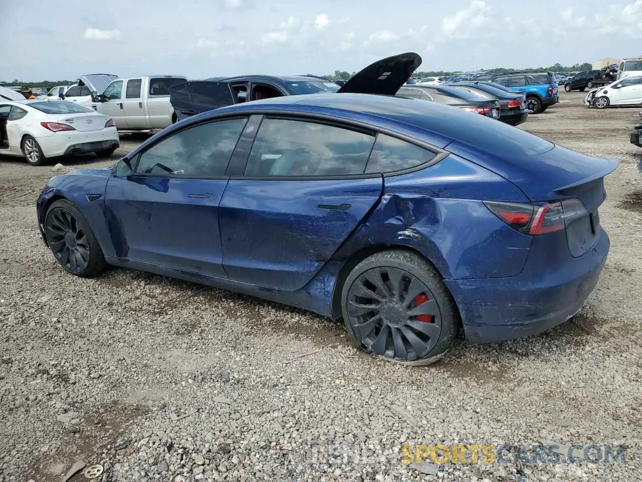 2 Photograph of a damaged car 5YJ3E1EC5NF298108 TESLA MODEL 3 2022