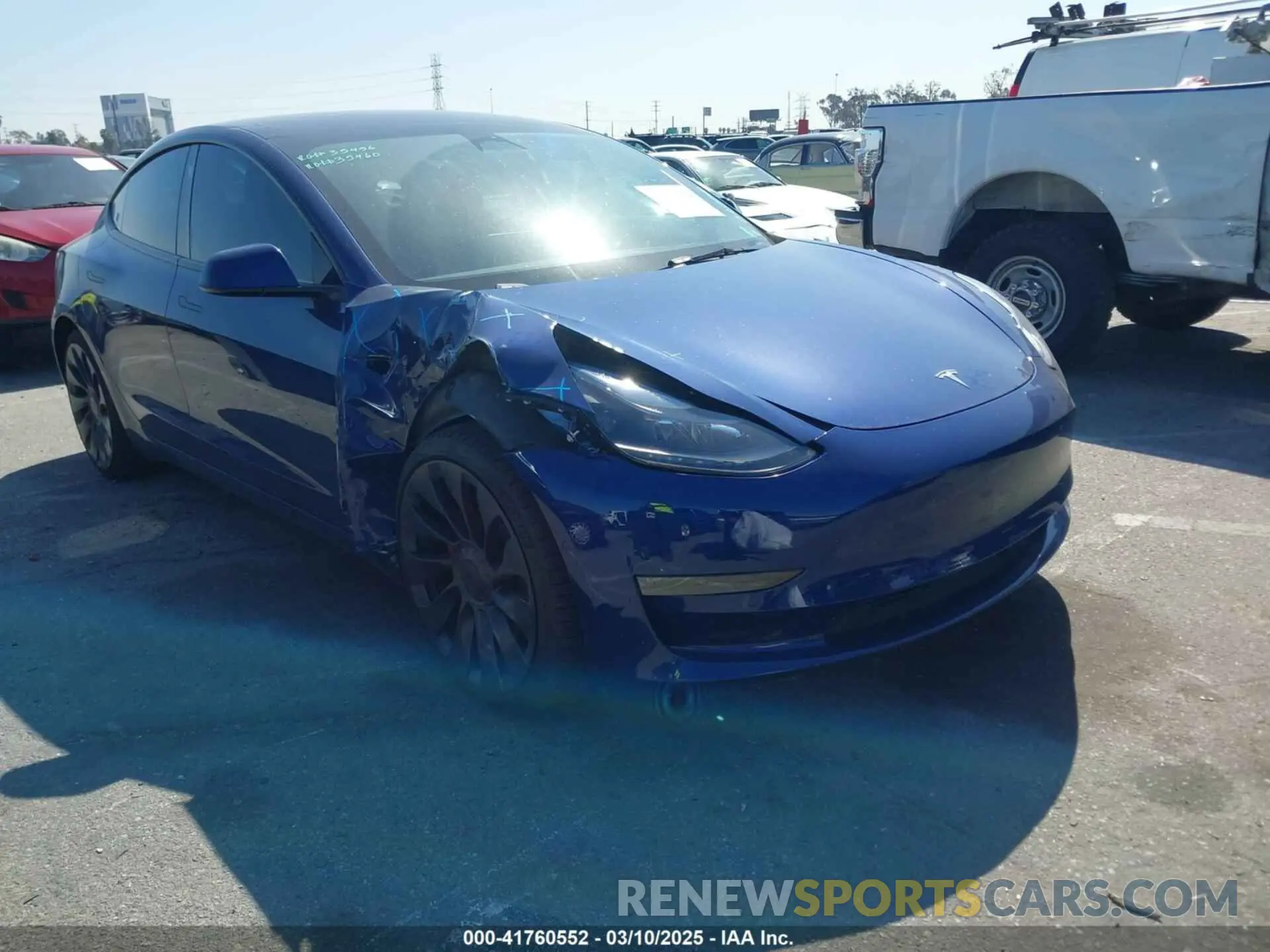 1 Photograph of a damaged car 5YJ3E1EC5NF315764 TESLA MODEL 3 2022