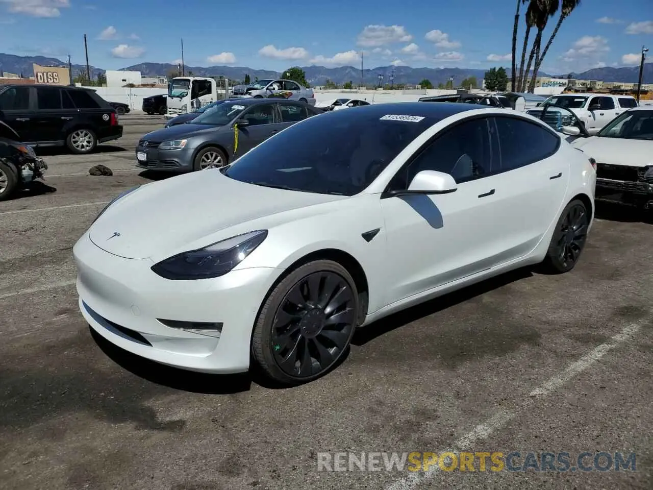 1 Photograph of a damaged car 5YJ3E1EC7NF248083 TESLA MODEL 3 2022