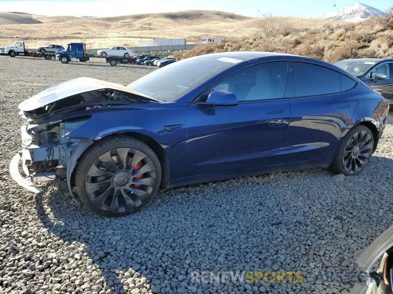 1 Photograph of a damaged car 5YJ3E1EC7NF258497 TESLA MODEL 3 2022