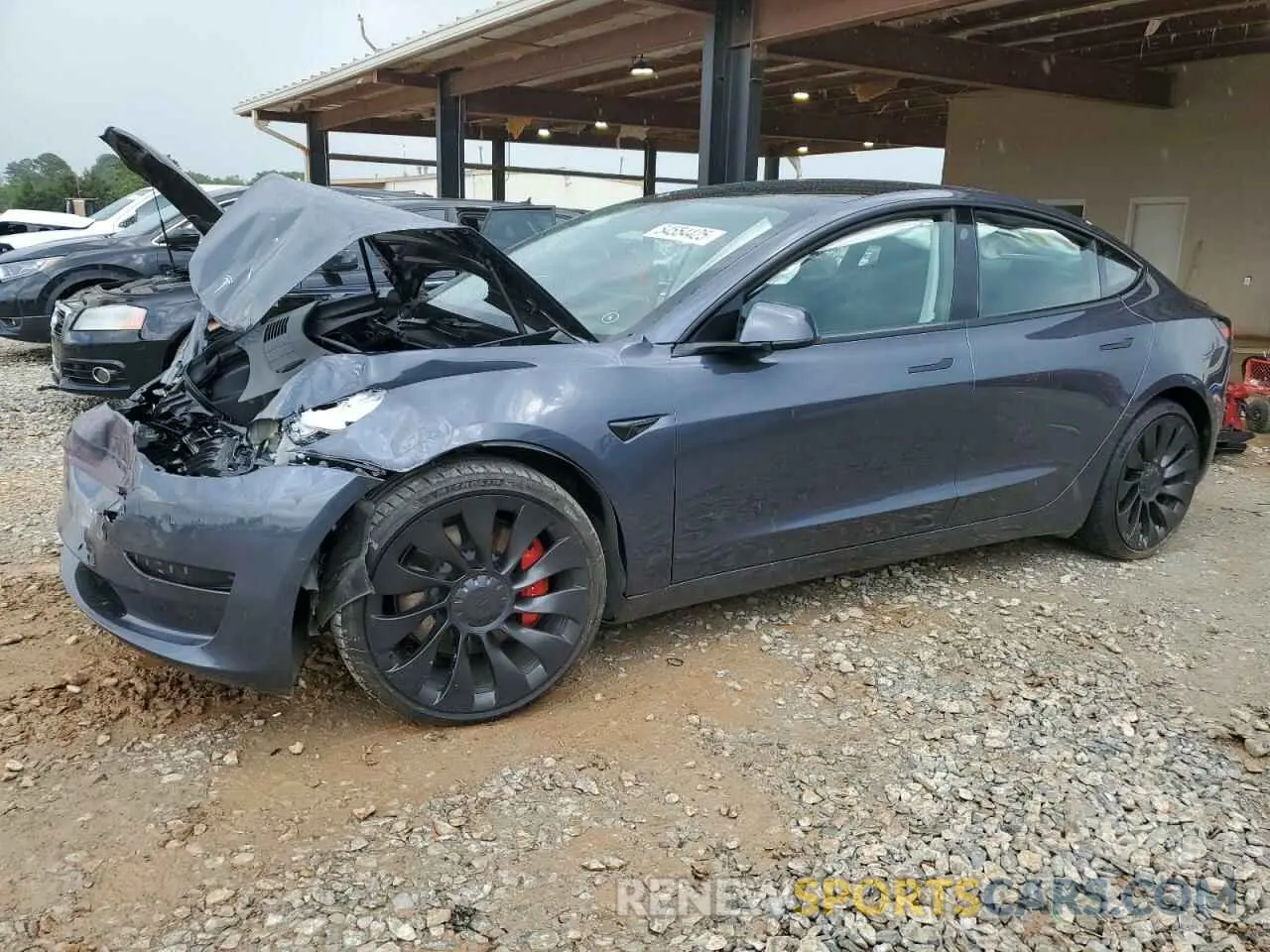 1 Photograph of a damaged car 5YJ3E1EC7NF268284 TESLA MODEL 3 2022