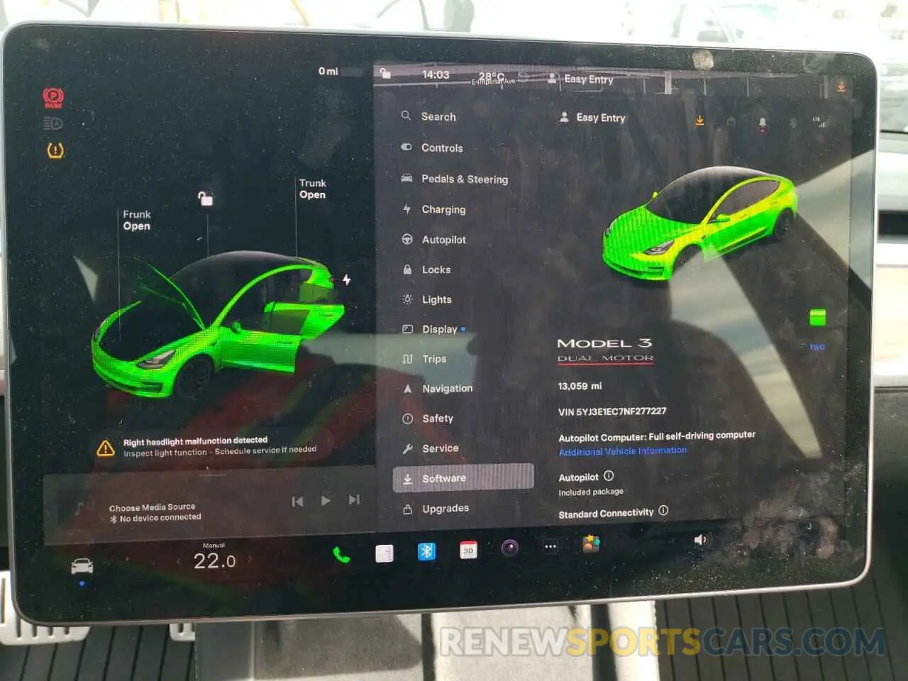 9 Photograph of a damaged car 5YJ3E1EC7NF277227 TESLA MODEL 3 2022