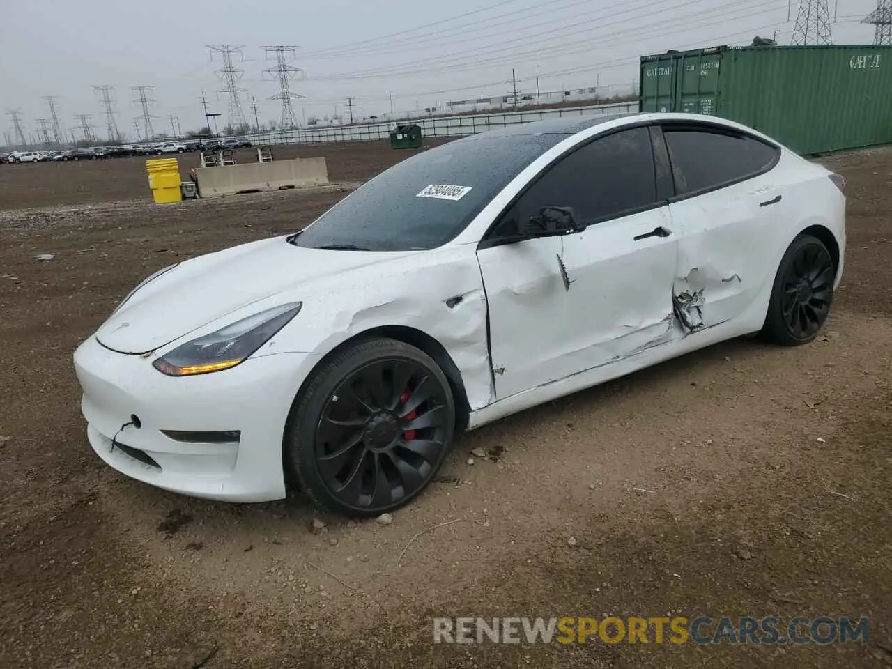 1 Фотография поврежденного автомобиля 5YJ3E1EC9NF346791 TESLA MODEL 3 2022