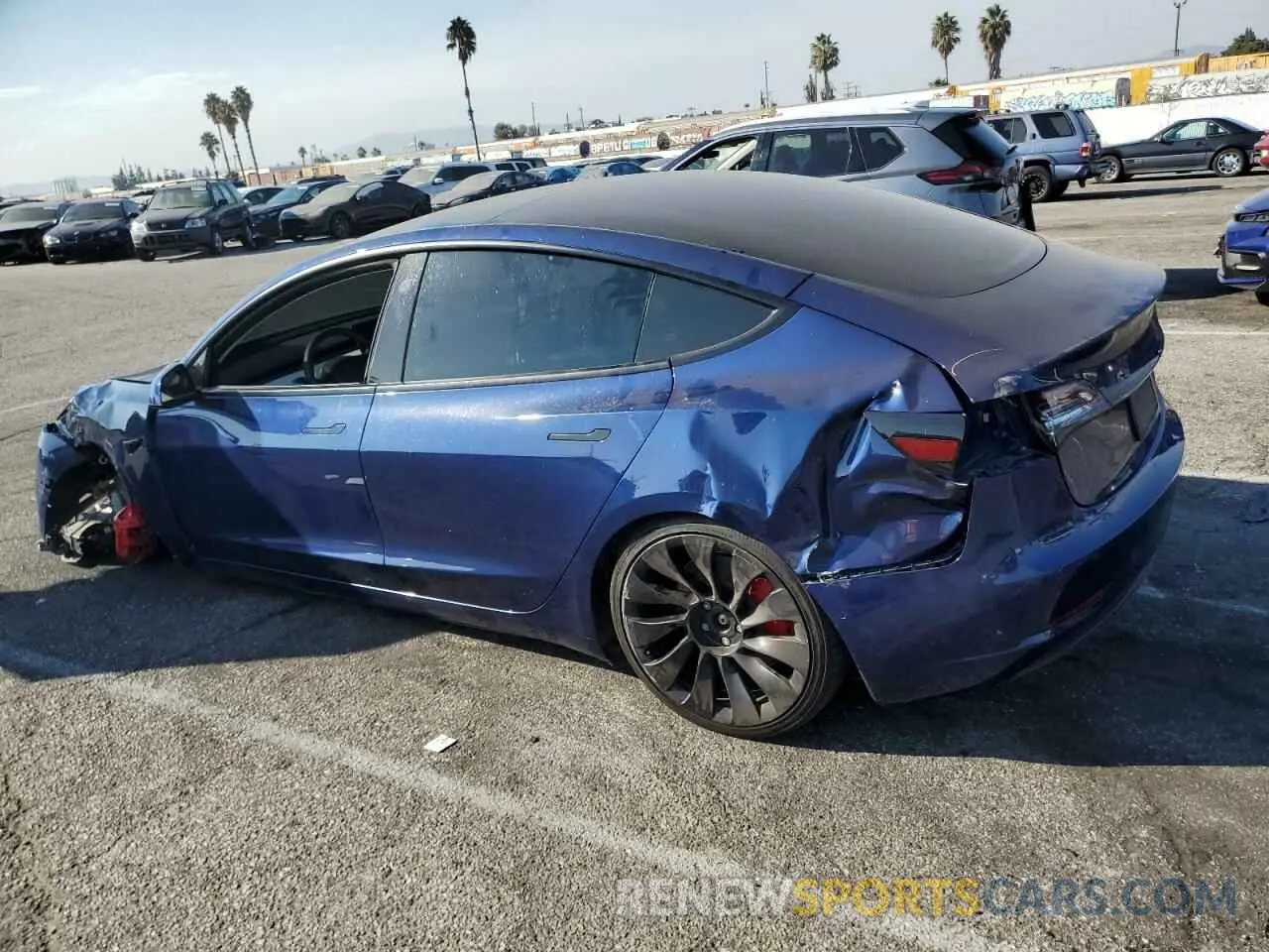 2 Photograph of a damaged car 5YJ3E1ECXNF195590 TESLA MODEL 3 2022