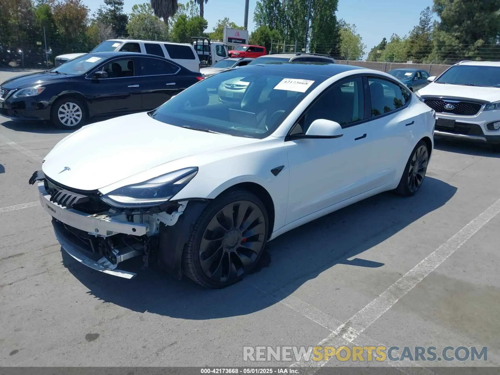 2 Photograph of a damaged car 5YJ3E1ECXNF270238 TESLA MODEL 3 2022