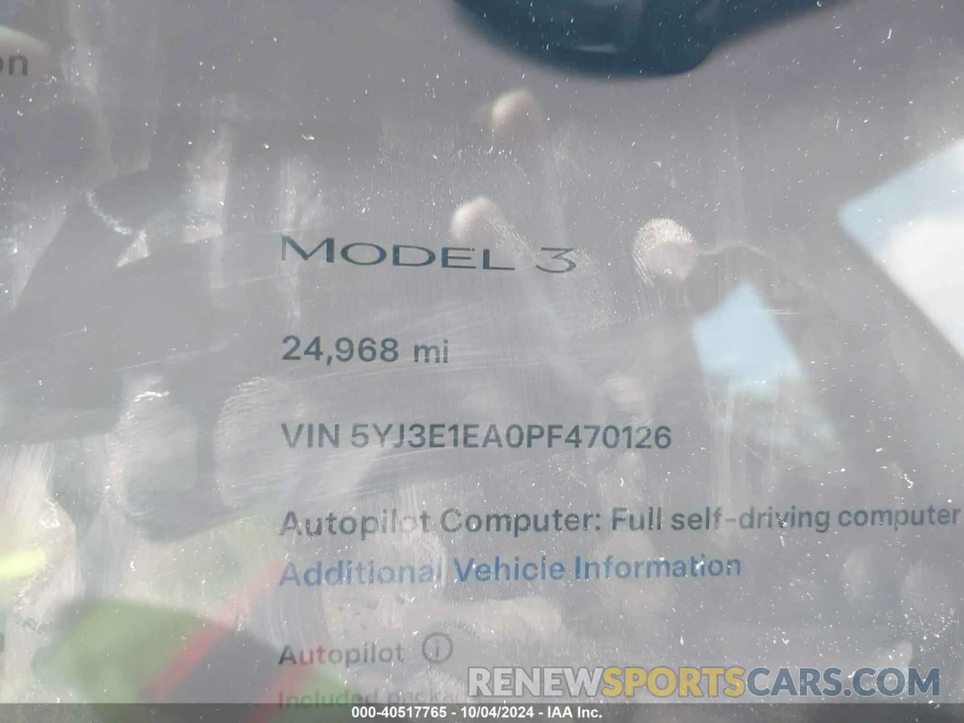 15 Photograph of a damaged car 5YJ3E1EA0PF470126 TESLA MODEL 3 2023