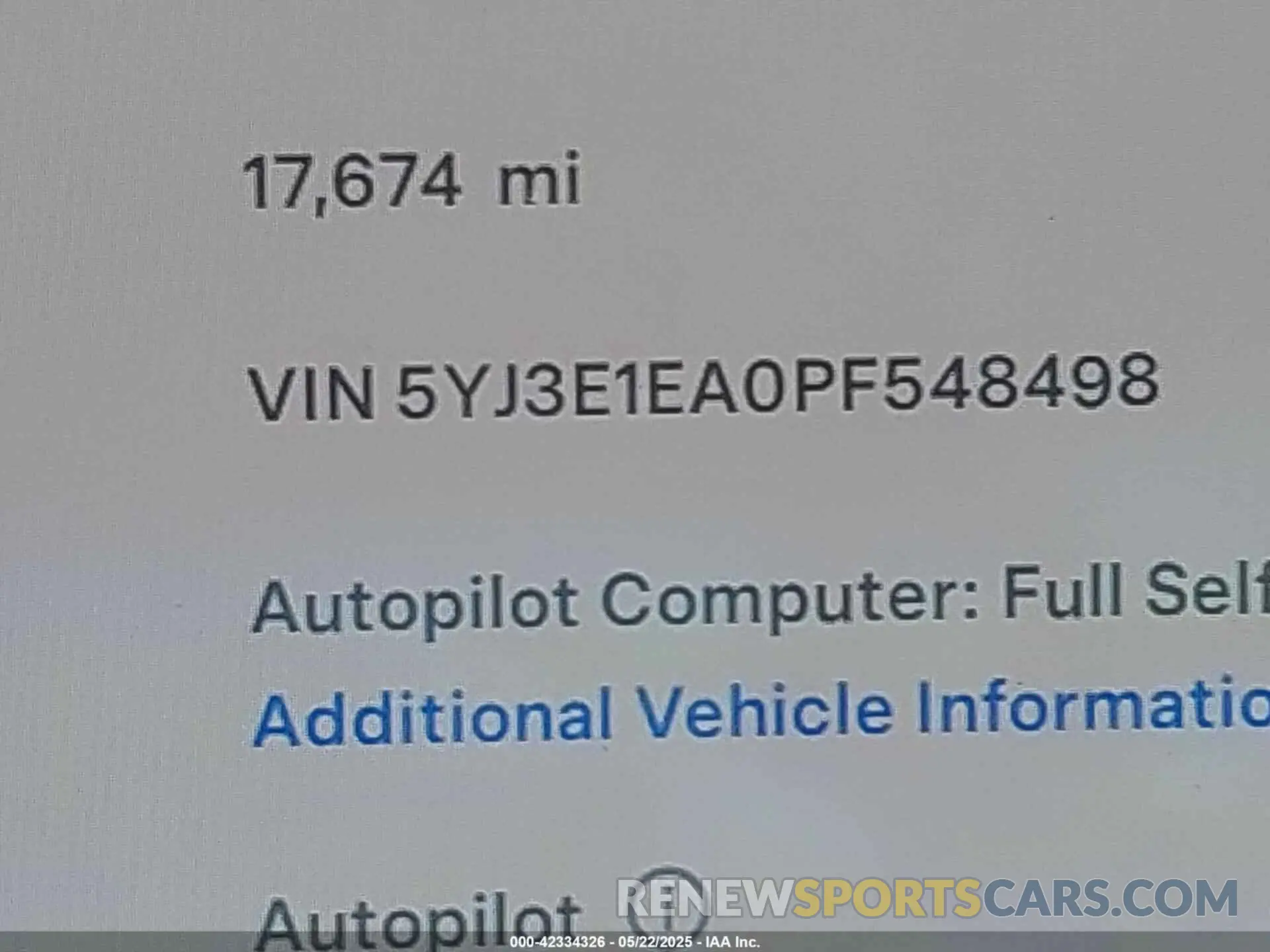 15 Фотография поврежденного автомобиля 5YJ3E1EA0PF548498 TESLA MODEL 3 2023