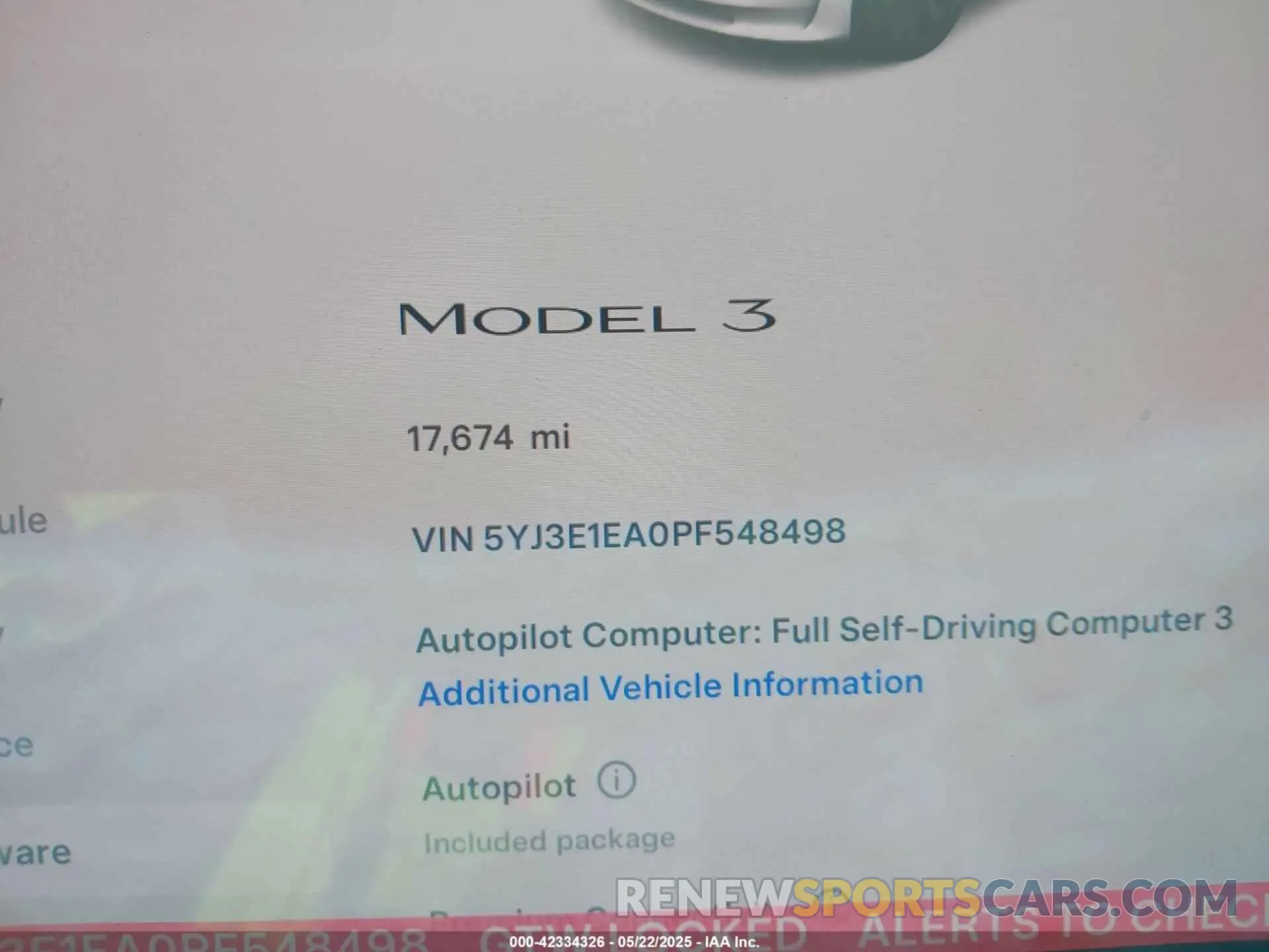 7 Фотография поврежденного автомобиля 5YJ3E1EA0PF548498 TESLA MODEL 3 2023