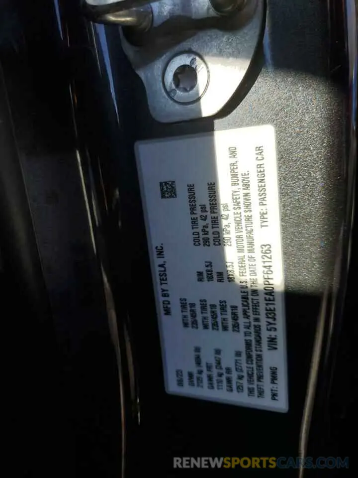 14 Фотография поврежденного автомобиля 5YJ3E1EA0PF641263 TESLA MODEL 3 2023