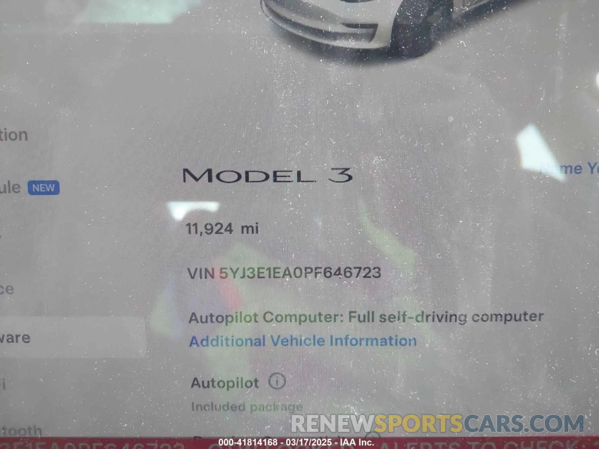 7 Photograph of a damaged car 5YJ3E1EA0PF646723 TESLA MODEL 3 2023