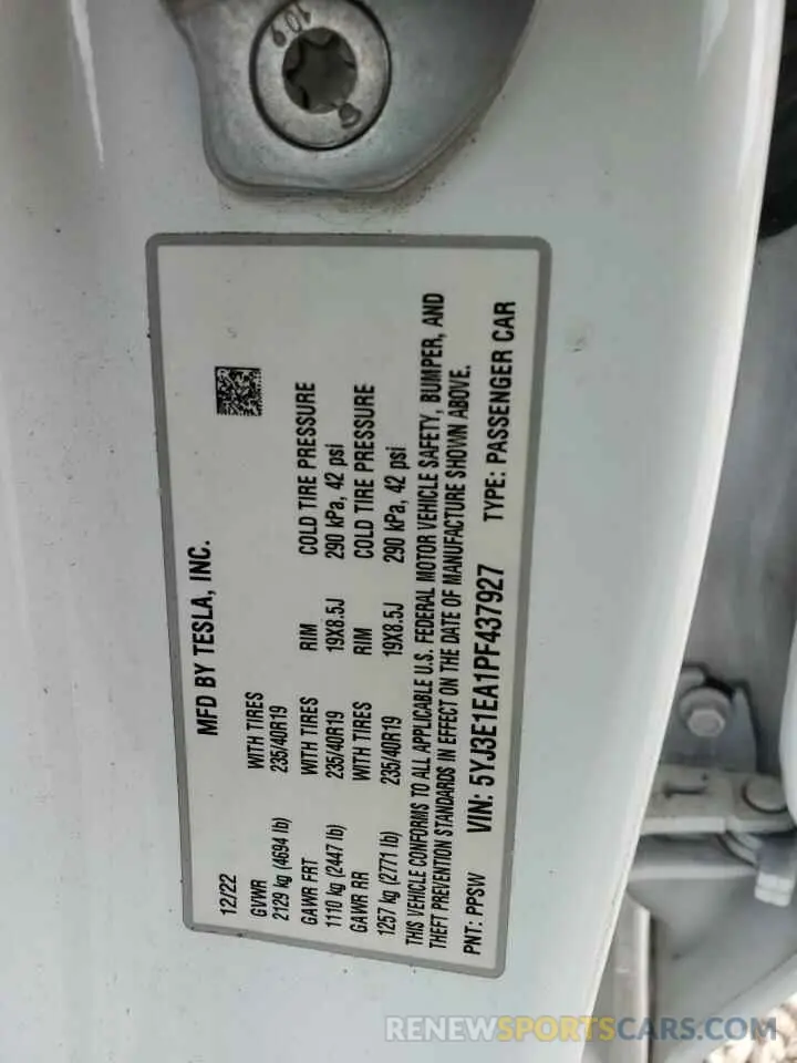 13 Фотография поврежденного автомобиля 5YJ3E1EA1PF437927 TESLA MODEL 3 2023