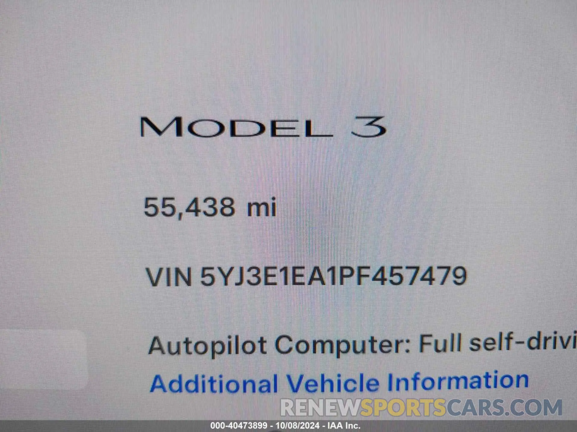 16 Фотография поврежденного автомобиля 5YJ3E1EA1PF457479 TESLA MODEL 3 2023