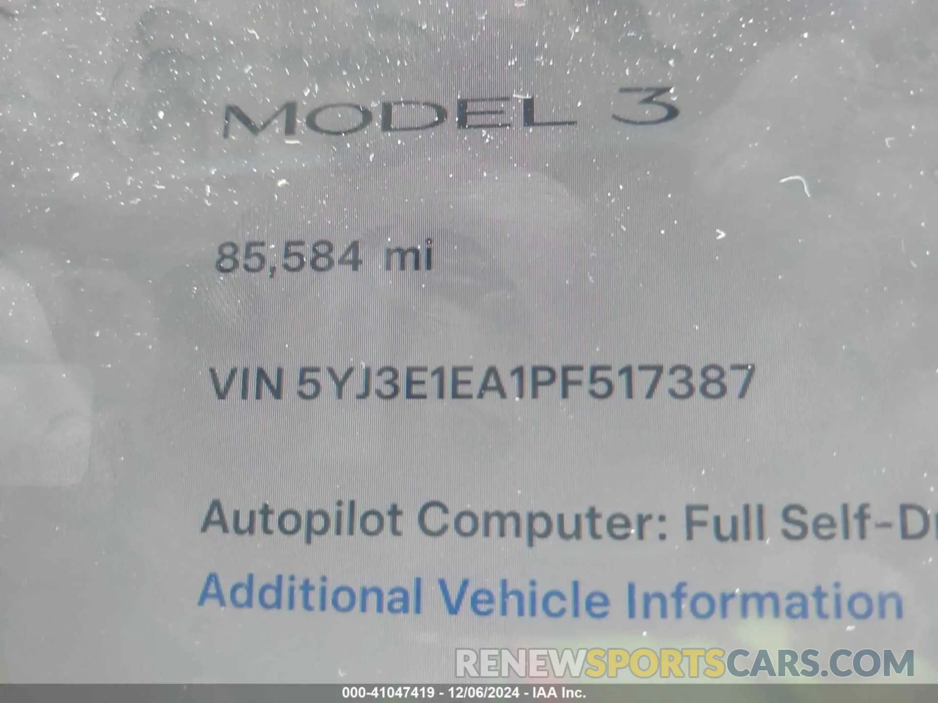 9 Photograph of a damaged car 5YJ3E1EA1PF517387 TESLA MODEL 3 2023
