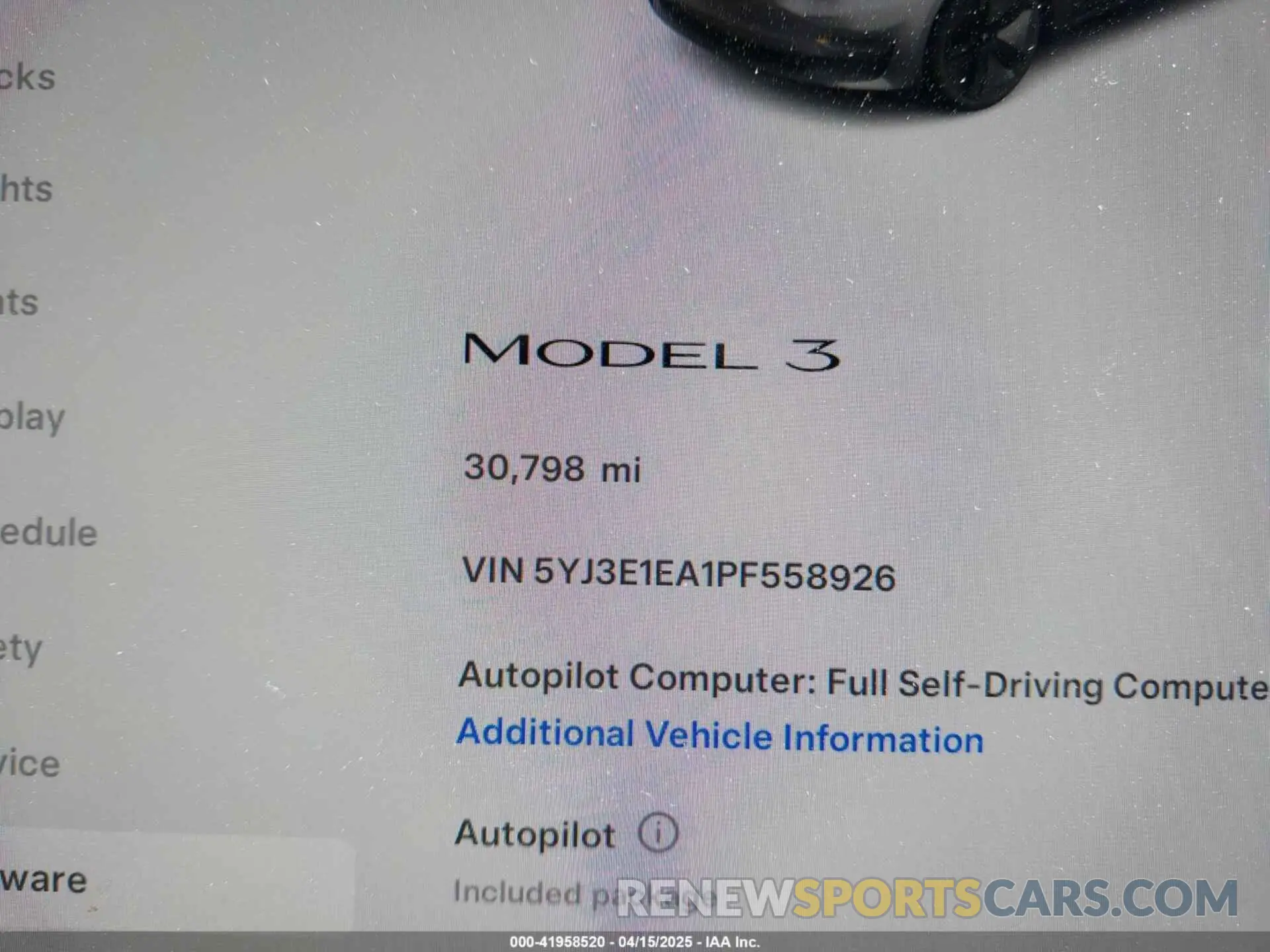 7 Фотография поврежденного автомобиля 5YJ3E1EA1PF558926 TESLA MODEL 3 2023