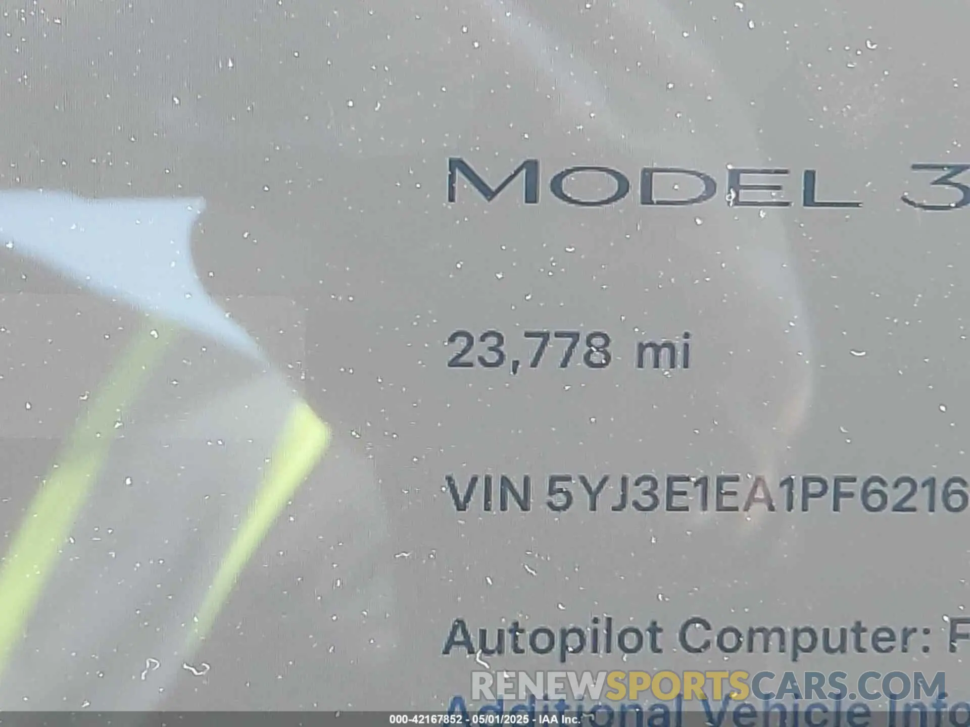 15 Фотография поврежденного автомобиля 5YJ3E1EA1PF621698 TESLA MODEL 3 2023