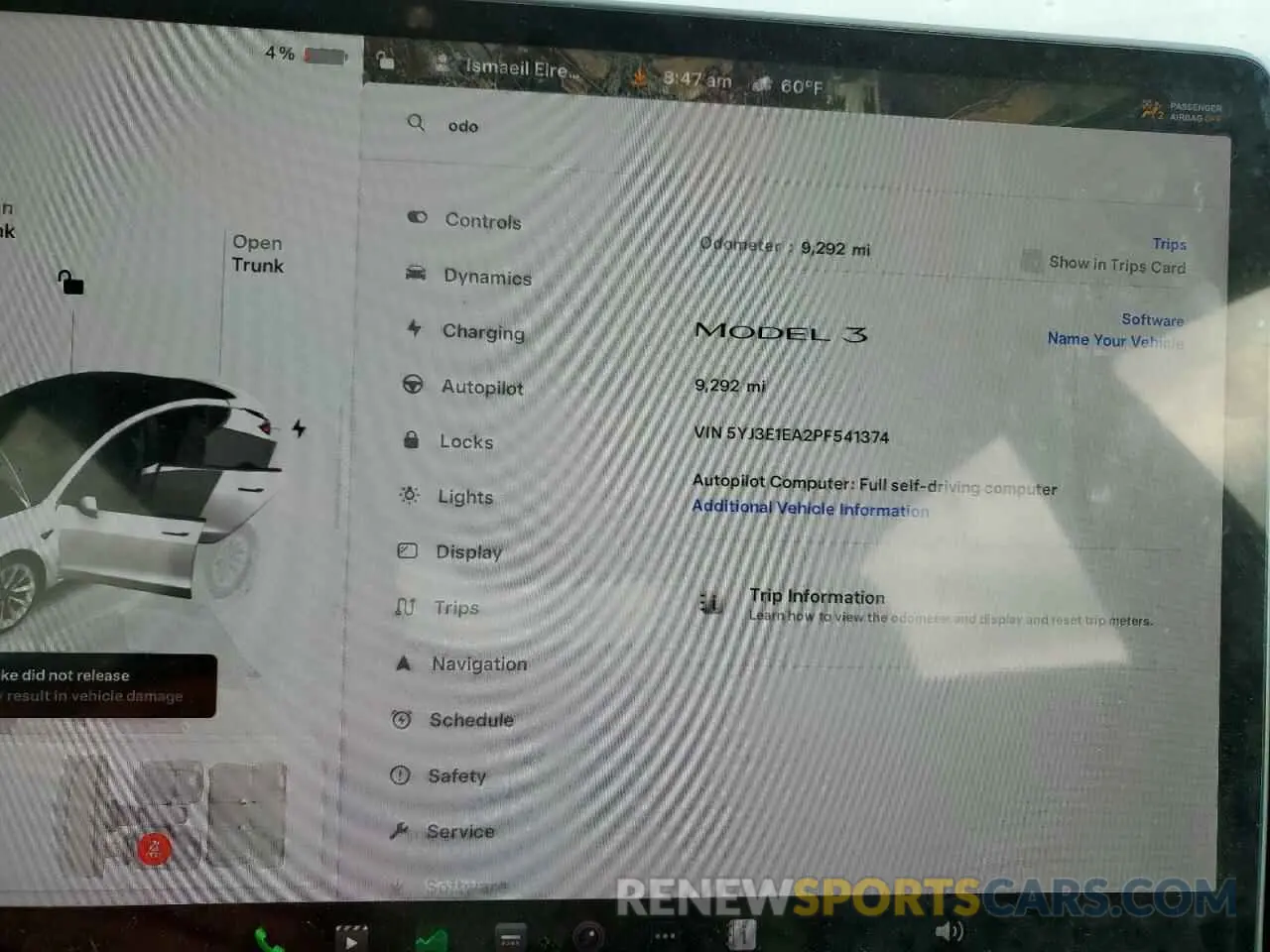 9 Photograph of a damaged car 5YJ3E1EA2PF541374 TESLA MODEL 3 2023