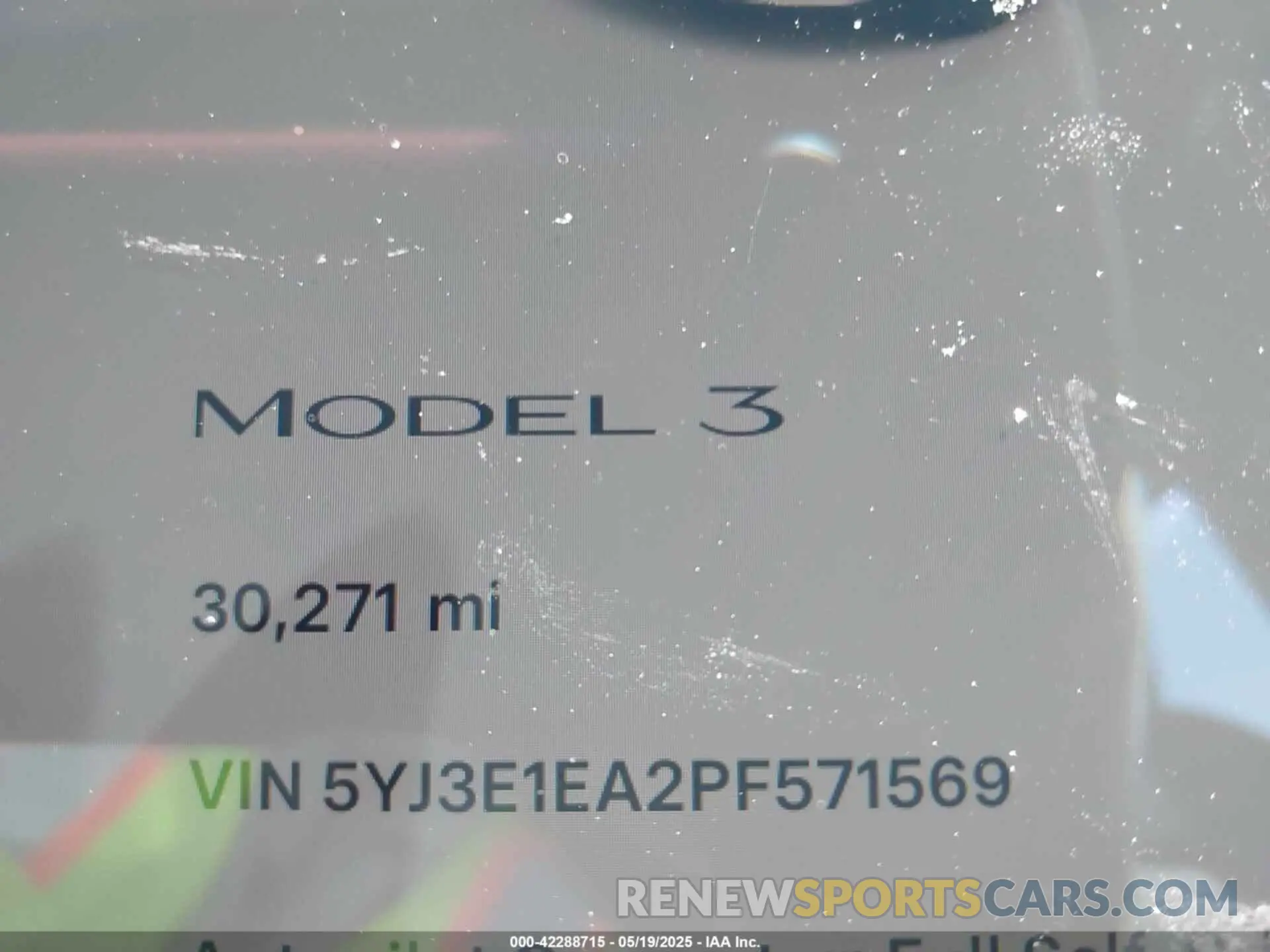 15 Фотография поврежденного автомобиля 5YJ3E1EA2PF571569 TESLA MODEL 3 2023