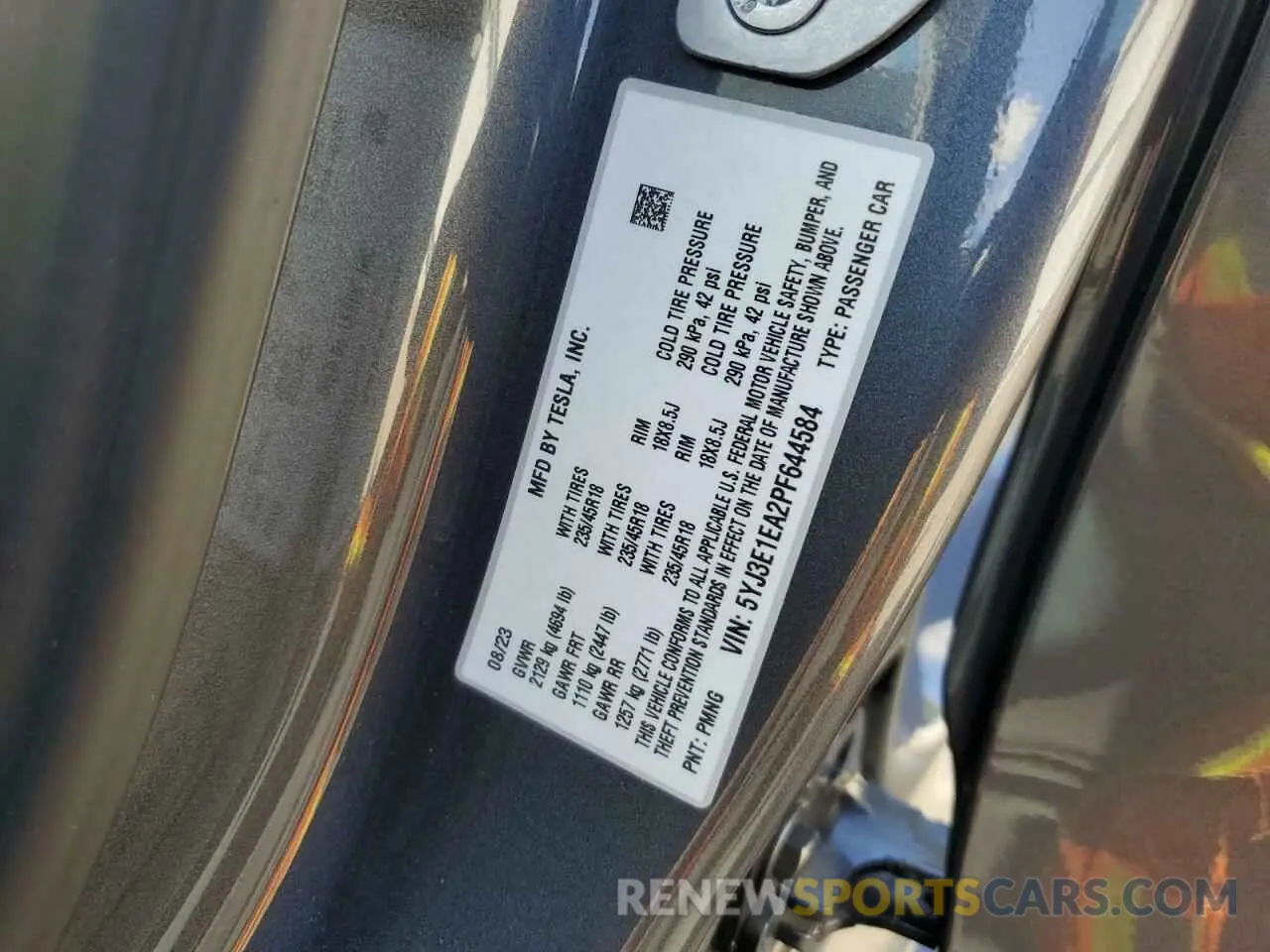 13 Фотография поврежденного автомобиля 5YJ3E1EA2PF644584 TESLA MODEL 3 2023