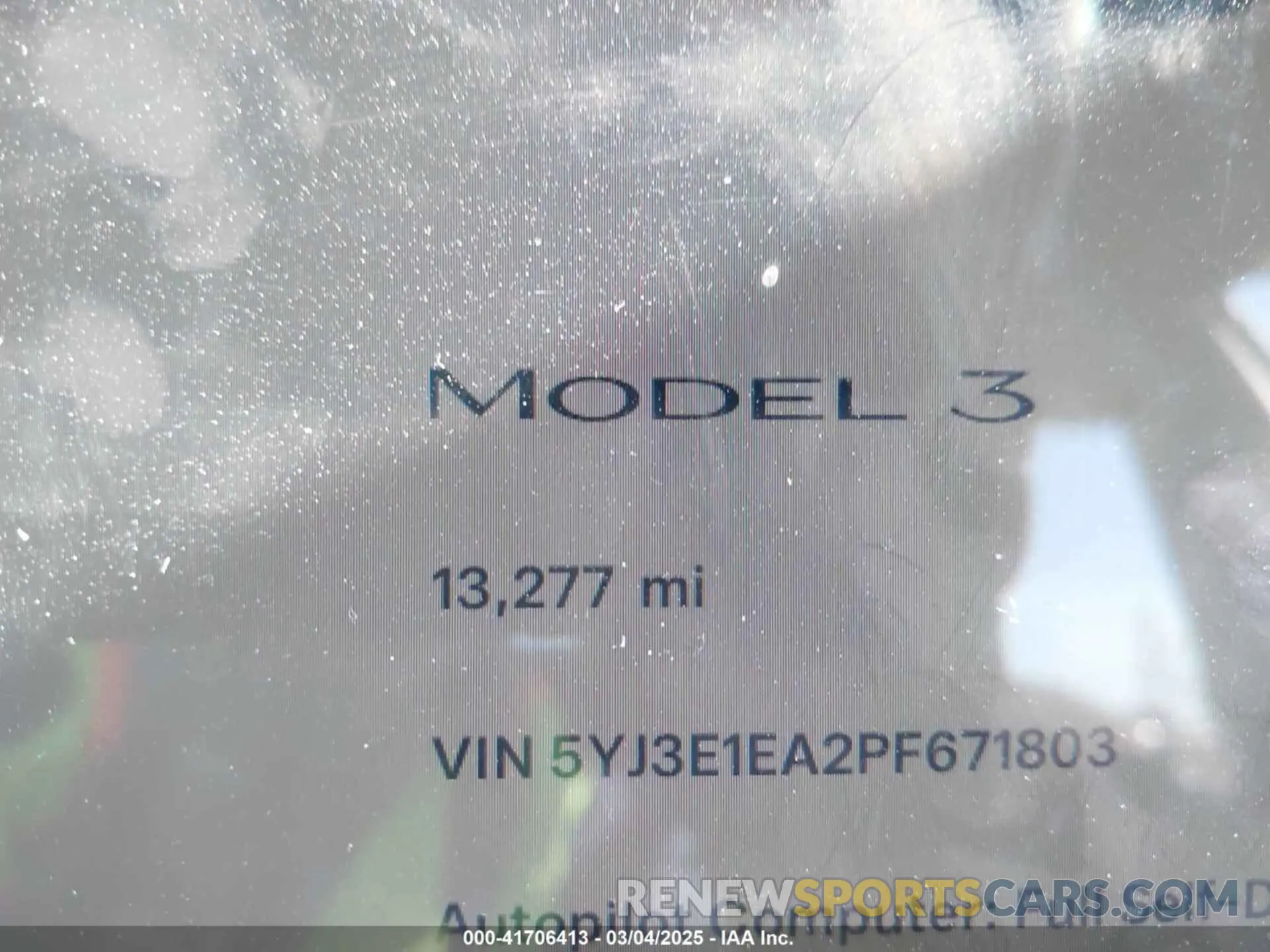 7 Photograph of a damaged car 5YJ3E1EA2PF671803 TESLA MODEL 3 2023