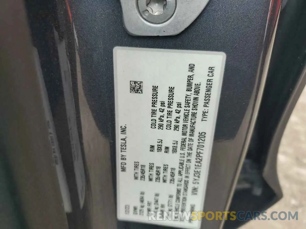 12 Фотография поврежденного автомобиля 5YJ3E1EA2PF701205 TESLA MODEL 3 2023