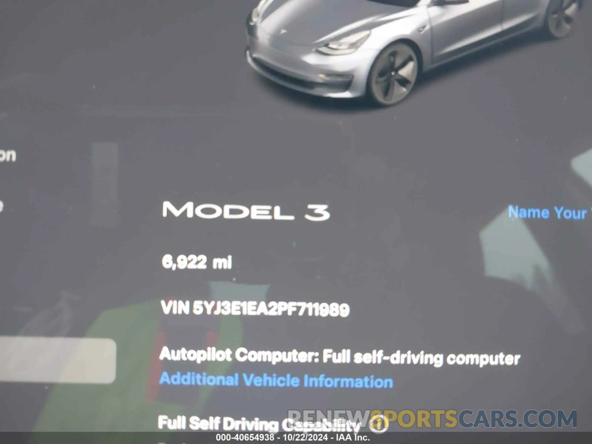 7 Photograph of a damaged car 5YJ3E1EA2PF711989 TESLA MODEL 3 2023