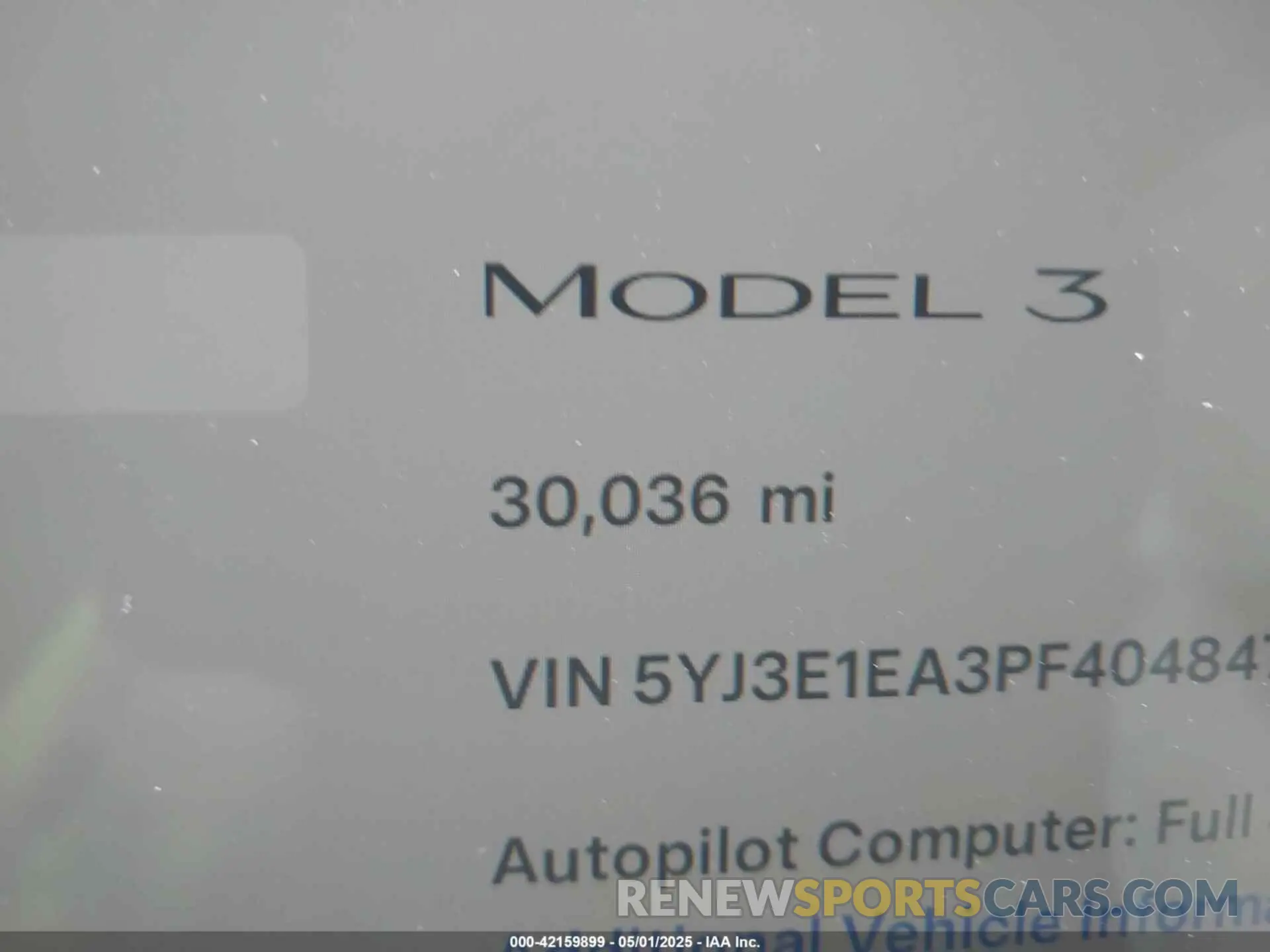 15 Photograph of a damaged car 5YJ3E1EA3PF404847 TESLA MODEL 3 2023