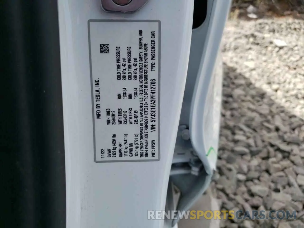 12 Photograph of a damaged car 5YJ3E1EA3PF412706 TESLA MODEL 3 2023