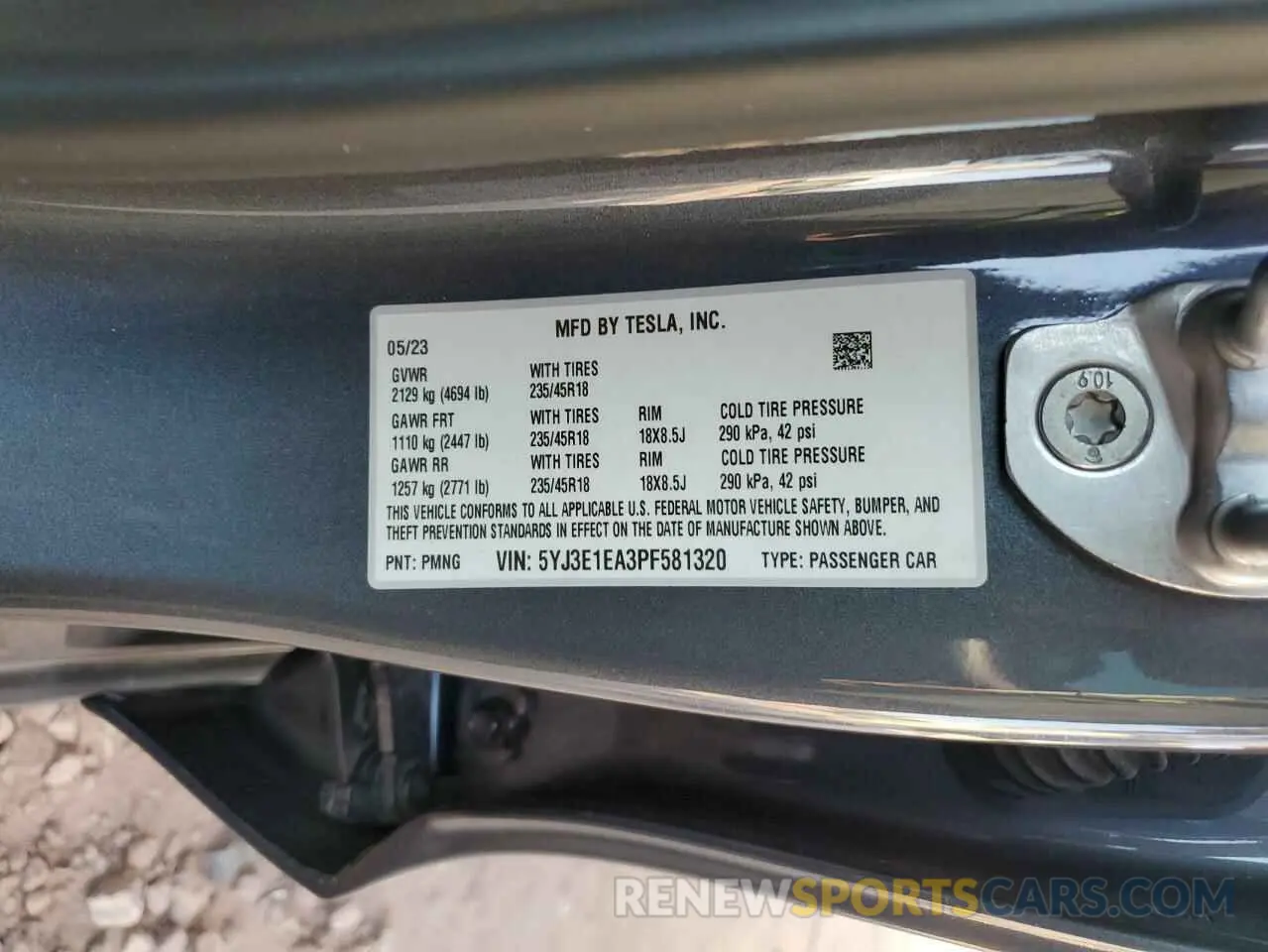 12 Photograph of a damaged car 5YJ3E1EA3PF581320 TESLA MODEL 3 2023