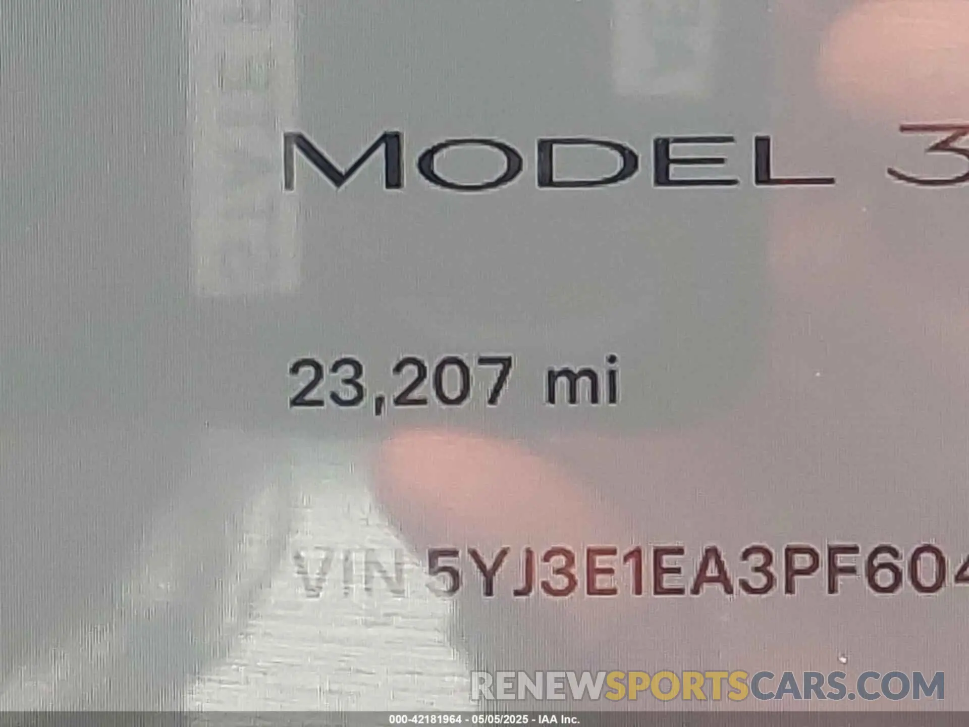 7 Фотография поврежденного автомобиля 5YJ3E1EA3PF604076 TESLA MODEL 3 2023