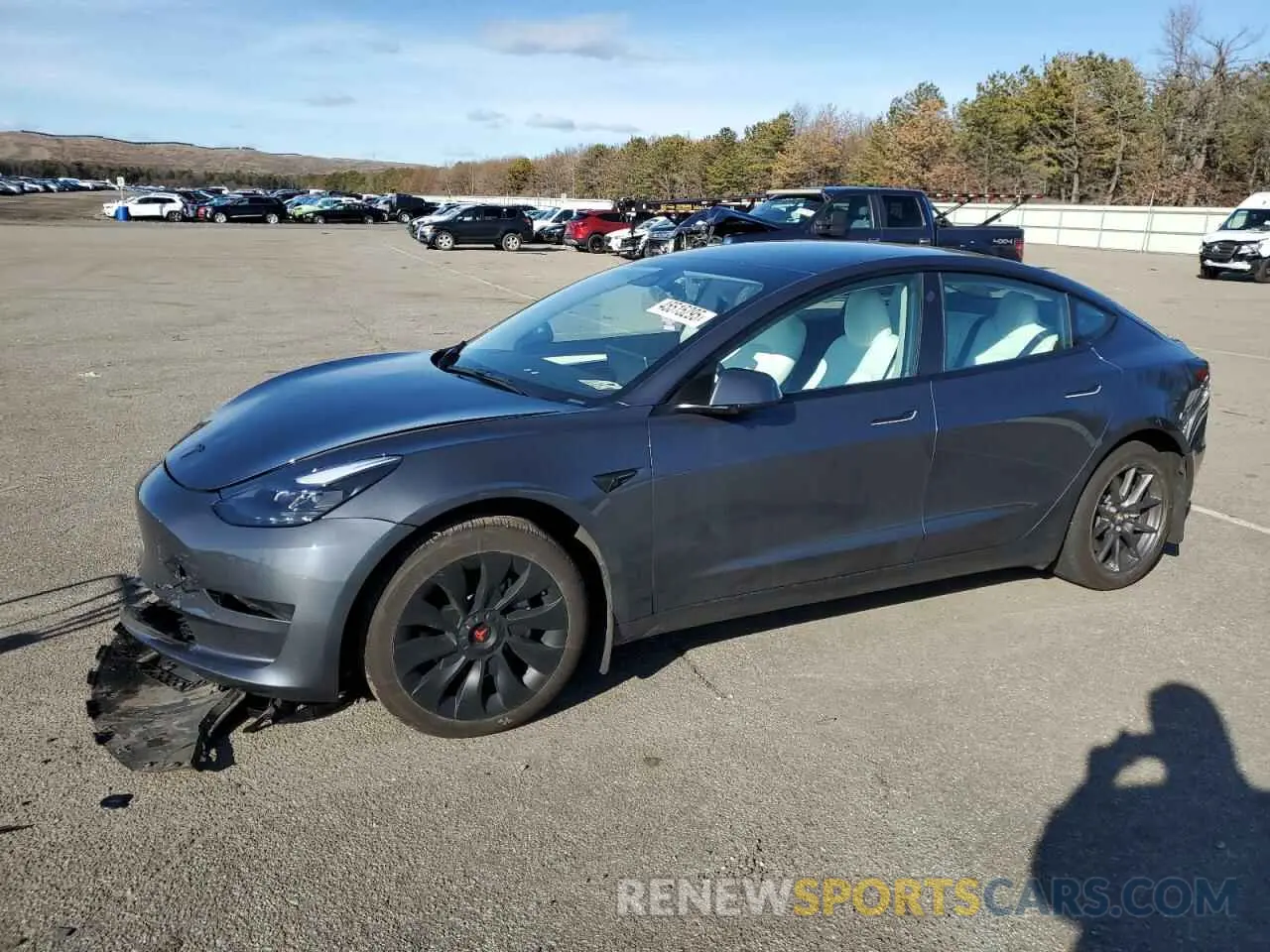 1 Photograph of a damaged car 5YJ3E1EA4PF680101 TESLA MODEL 3 2023