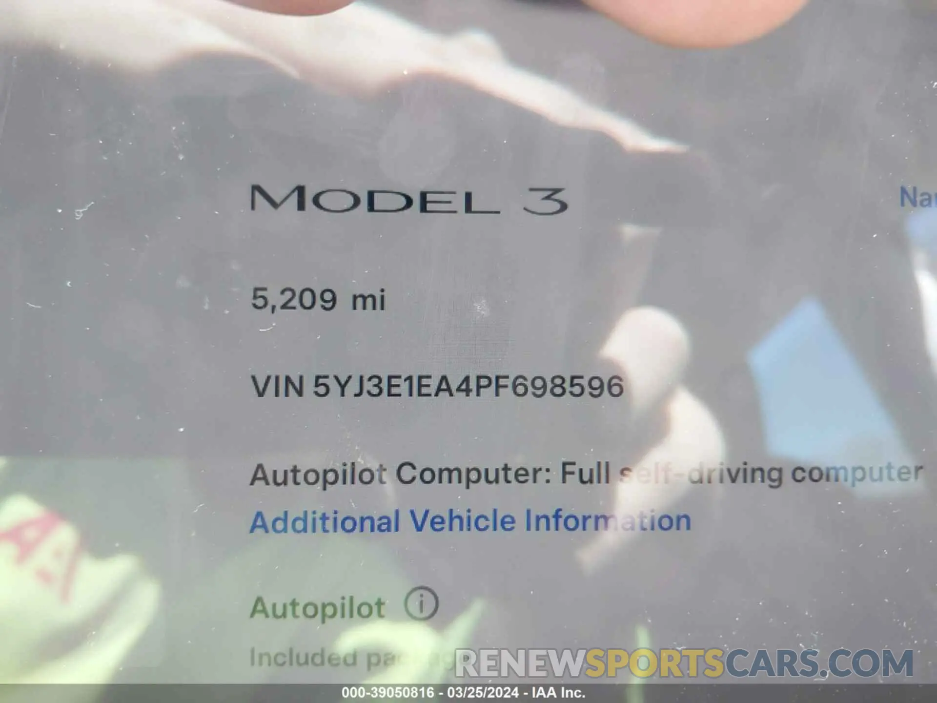 7 Photograph of a damaged car 5YJ3E1EA4PF698596 TESLA MODEL 3 2023