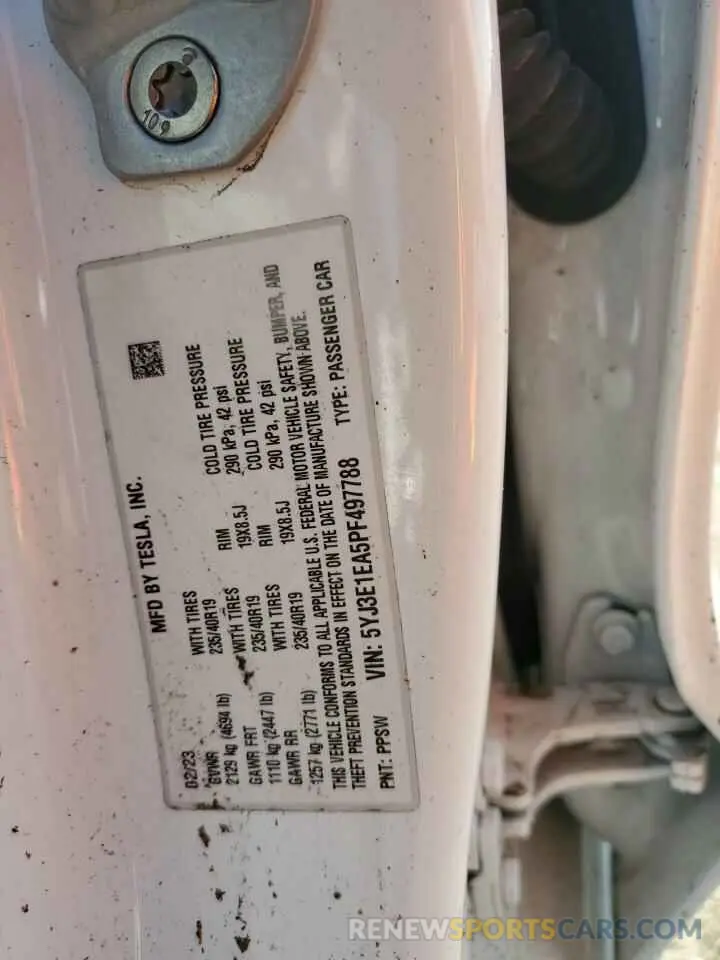 14 Фотография поврежденного автомобиля 5YJ3E1EA5PF497788 TESLA MODEL 3 2023