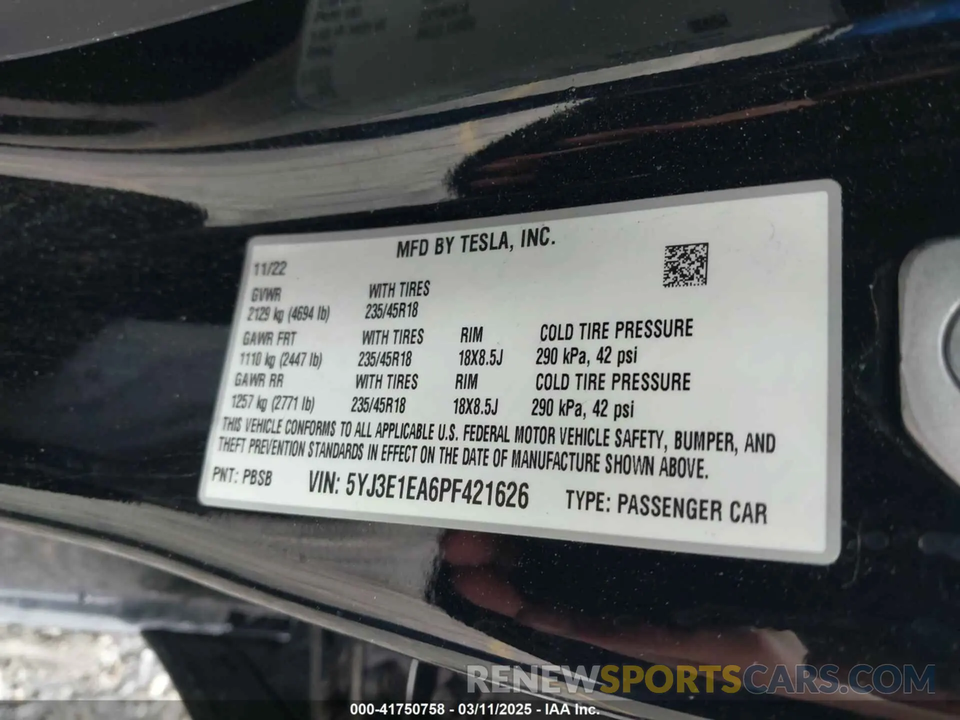 9 Photograph of a damaged car 5YJ3E1EA6PF421626 TESLA MODEL 3 2023