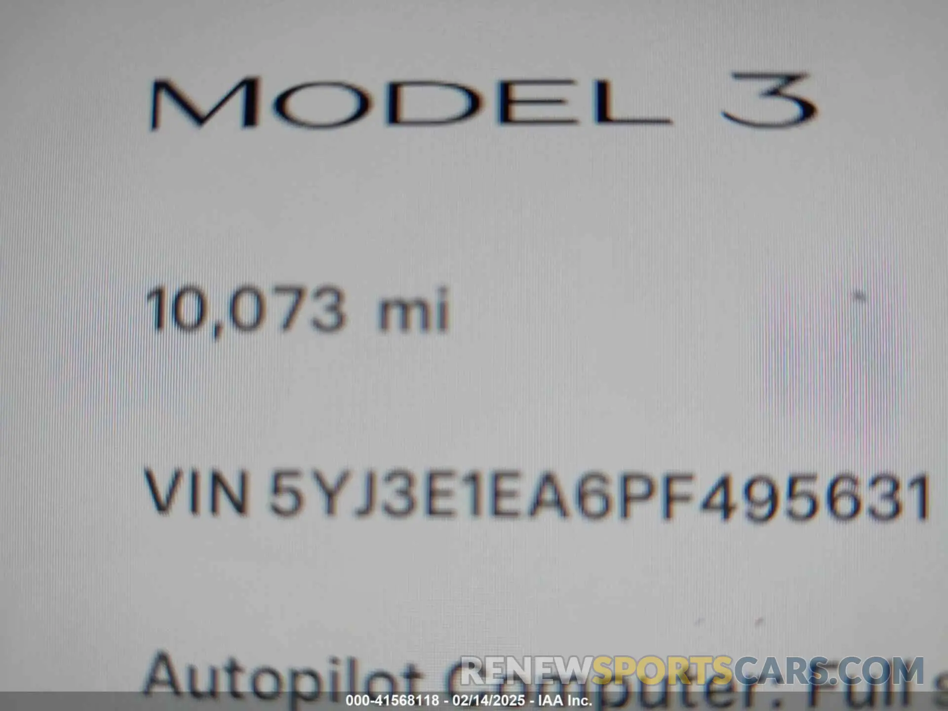 16 Photograph of a damaged car 5YJ3E1EA6PF495631 TESLA MODEL 3 2023